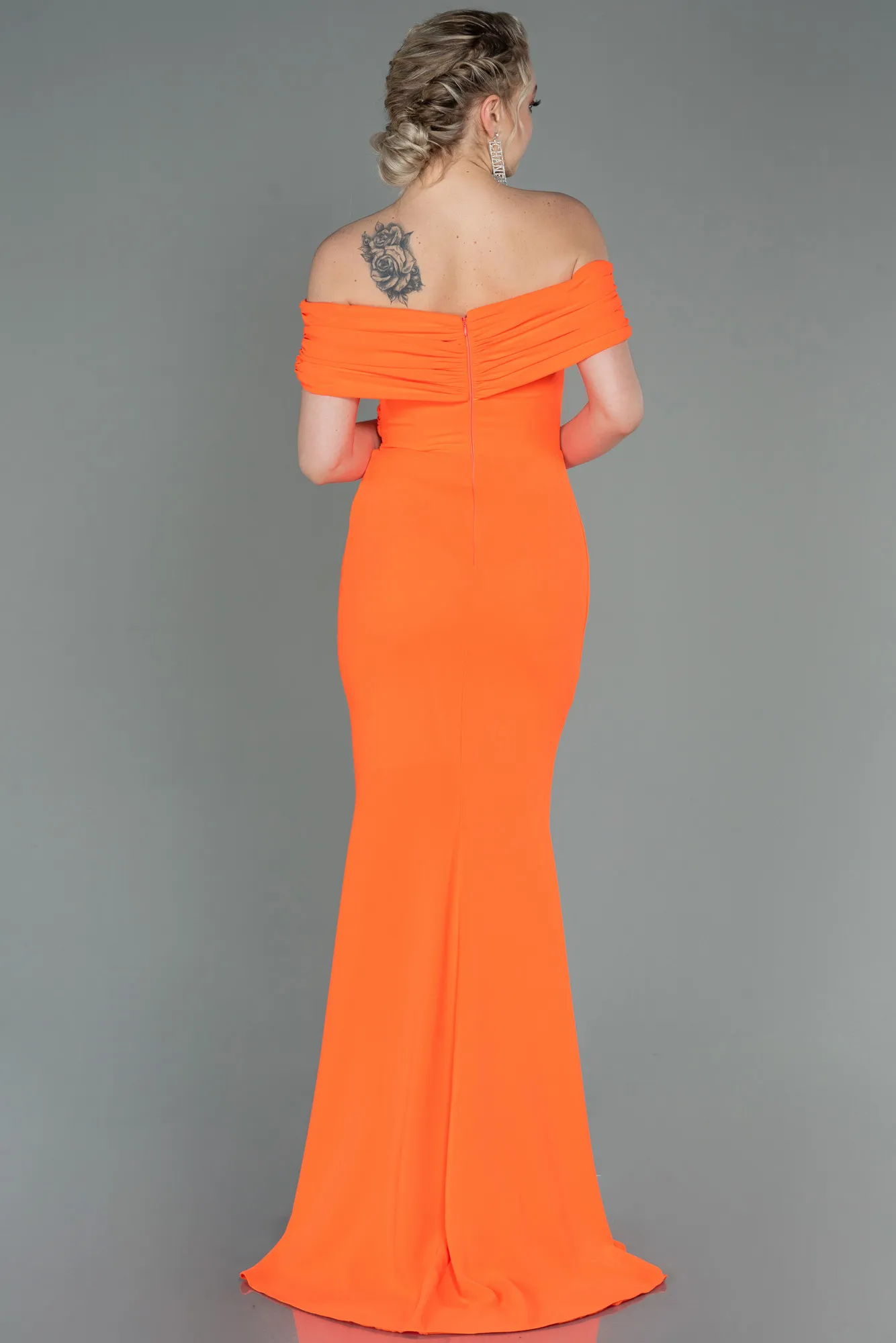 Orange-Long Evening Dress ABU3156