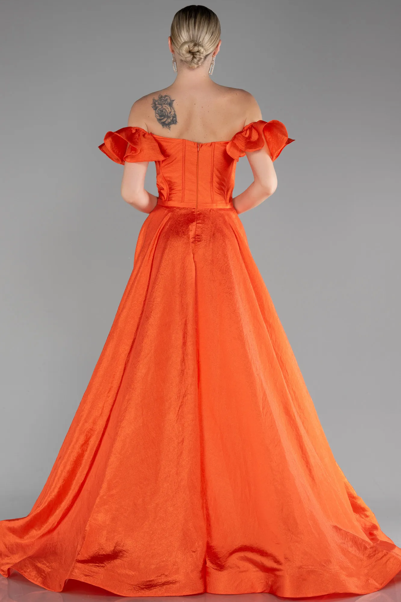 Orange-Long Evening Dress ABU3884