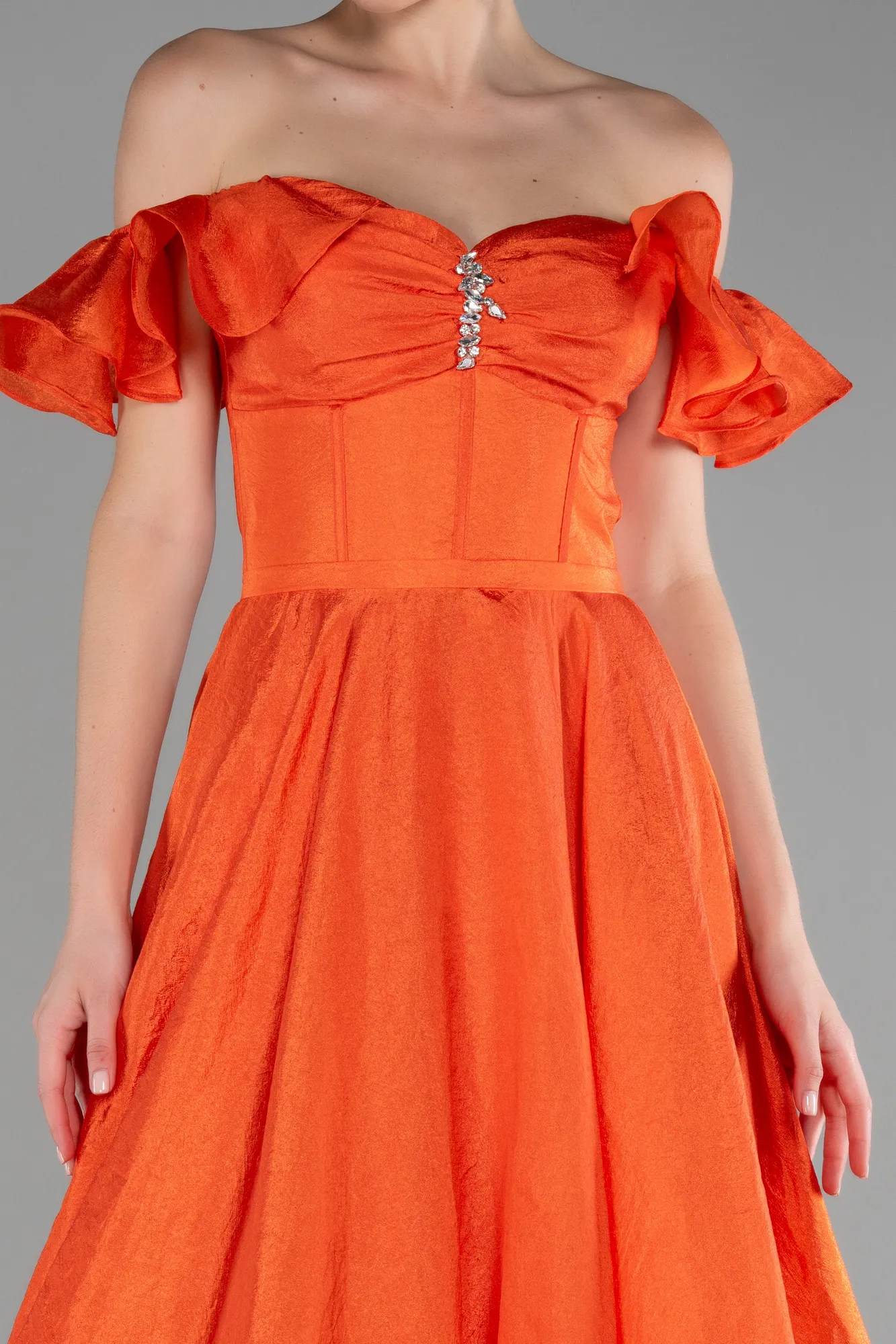 Orange-Long Evening Dress ABU3884