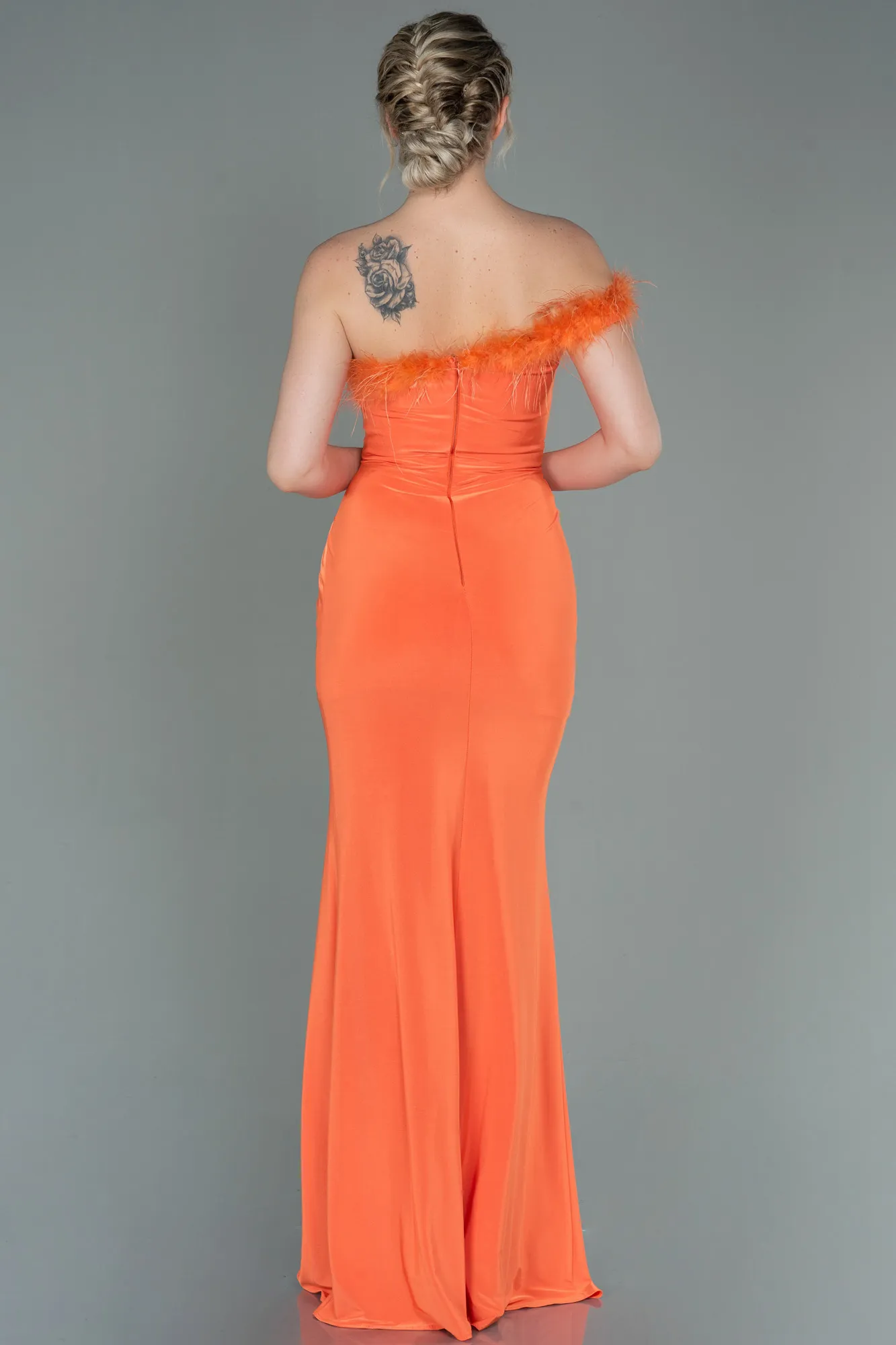 Orange-Long Mermaid Evening Dress ABU3048