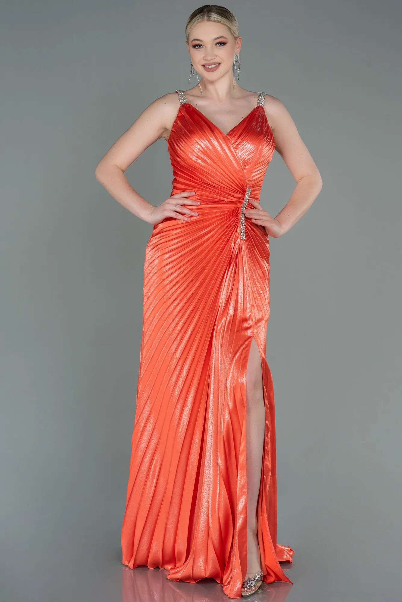Orange-Long Mermaid Prom Dress ABU2909