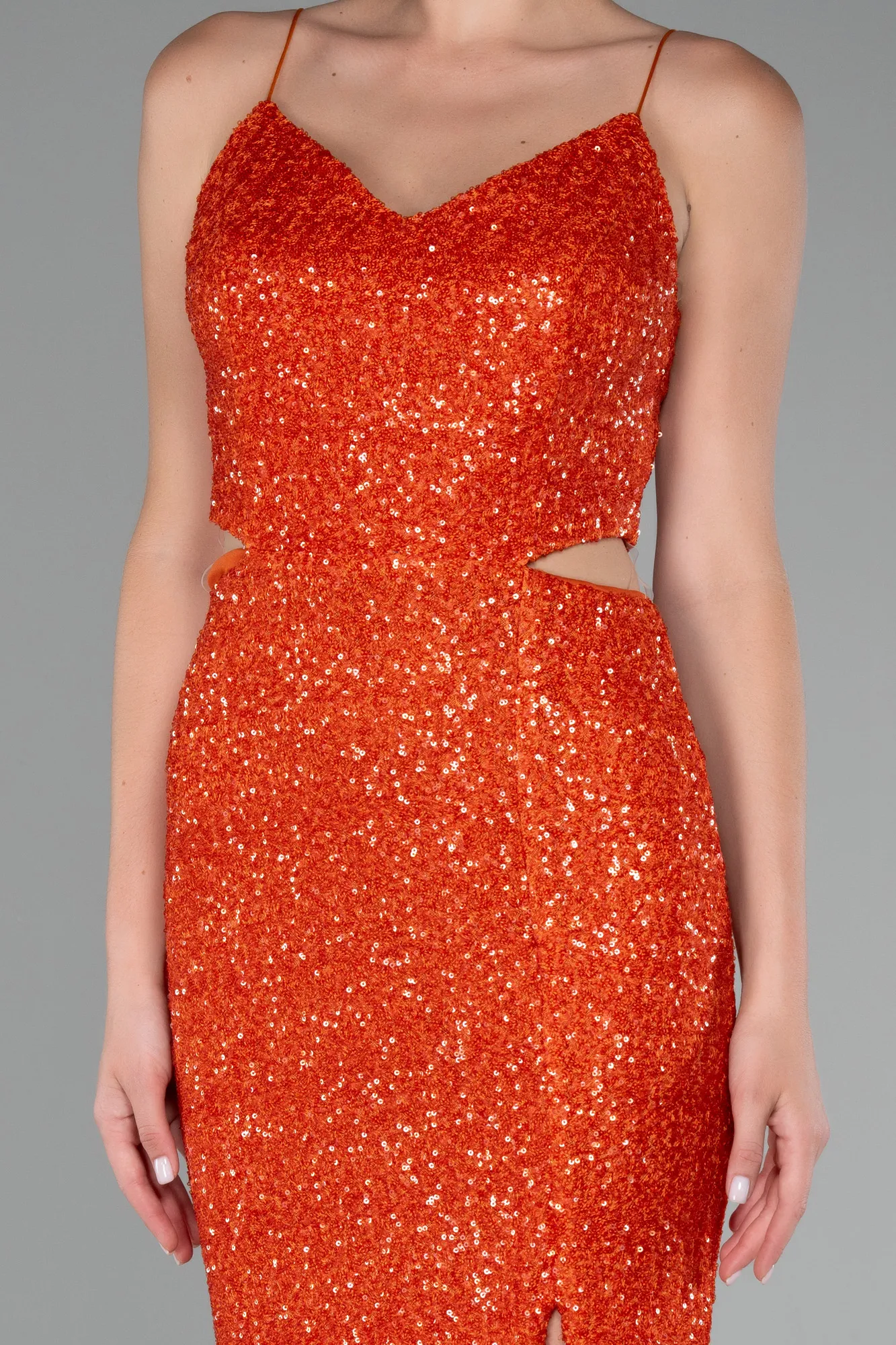 Orange-Long Mermaid Prom Dress ABU3711