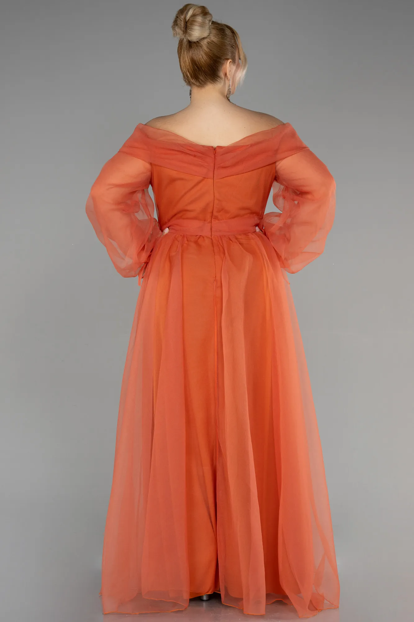 Orange-Long Oversized Evening Dress ABU1535