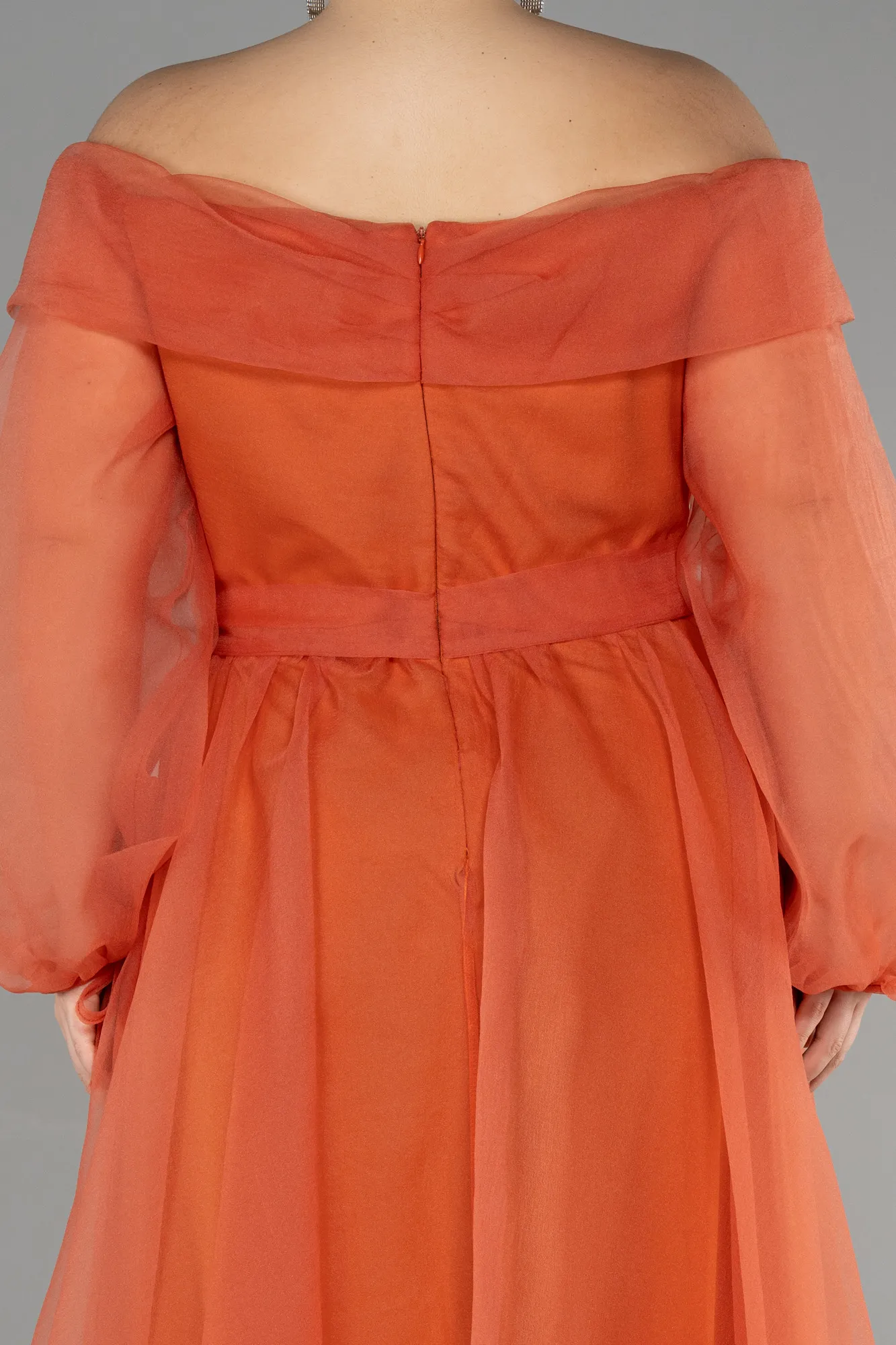 Orange-Long Oversized Evening Dress ABU1535