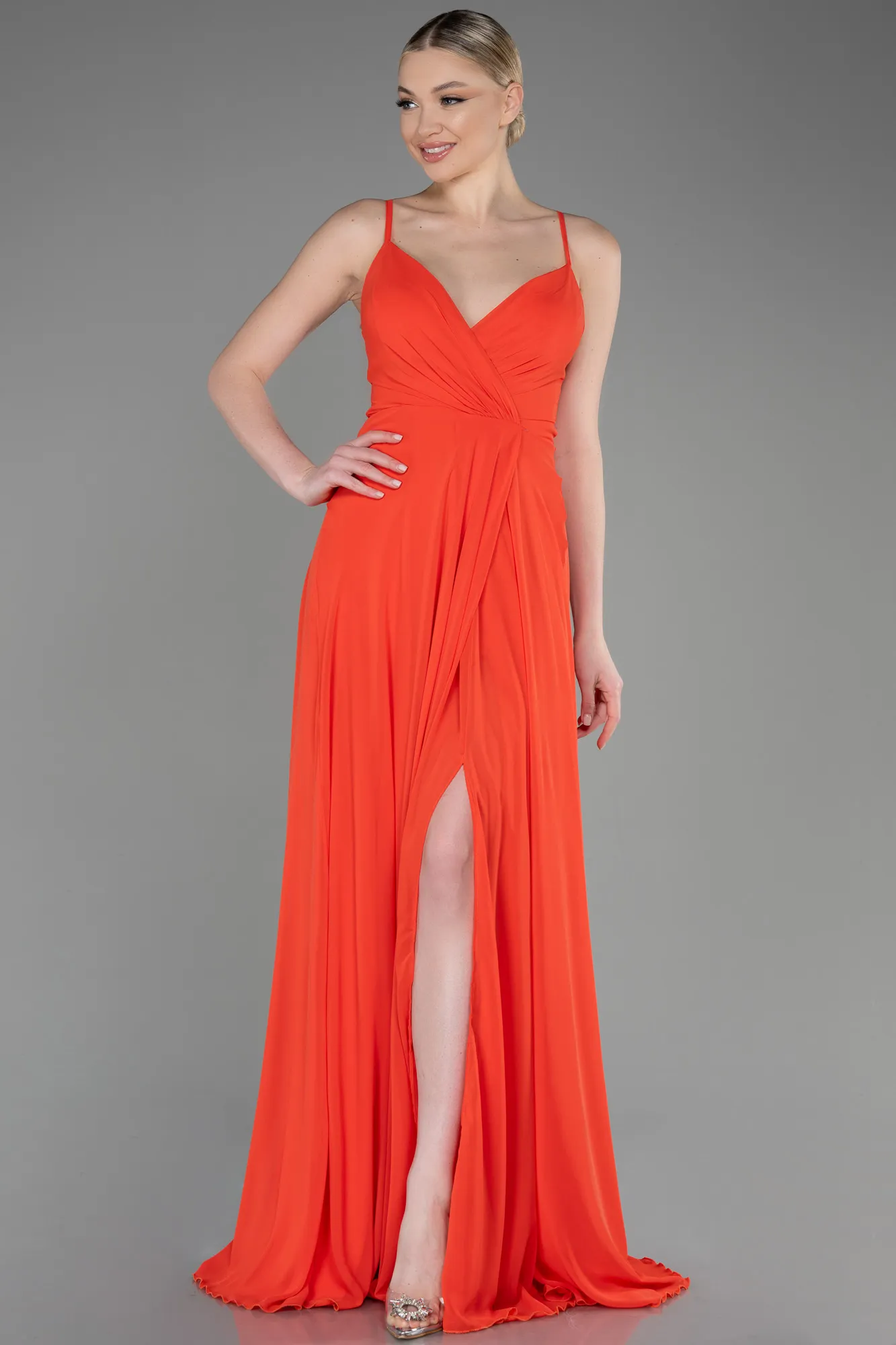 Orange-Long Prom Gown ABU1305