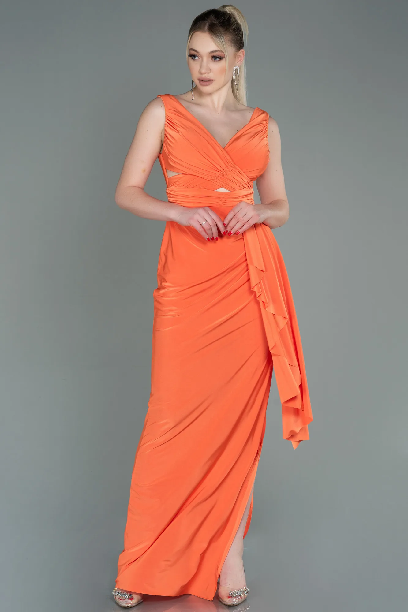 Orange-Long Prom Gown ABU3098