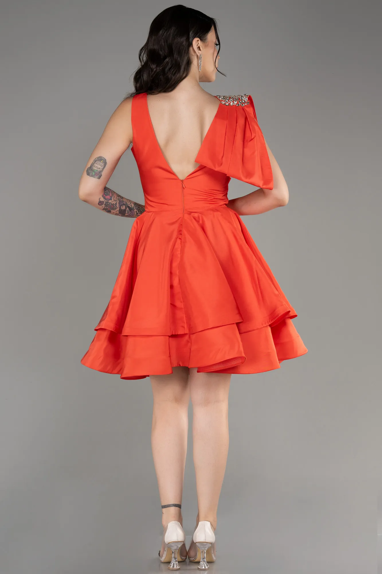 Orange-Short Cocktail Dress ABK2085