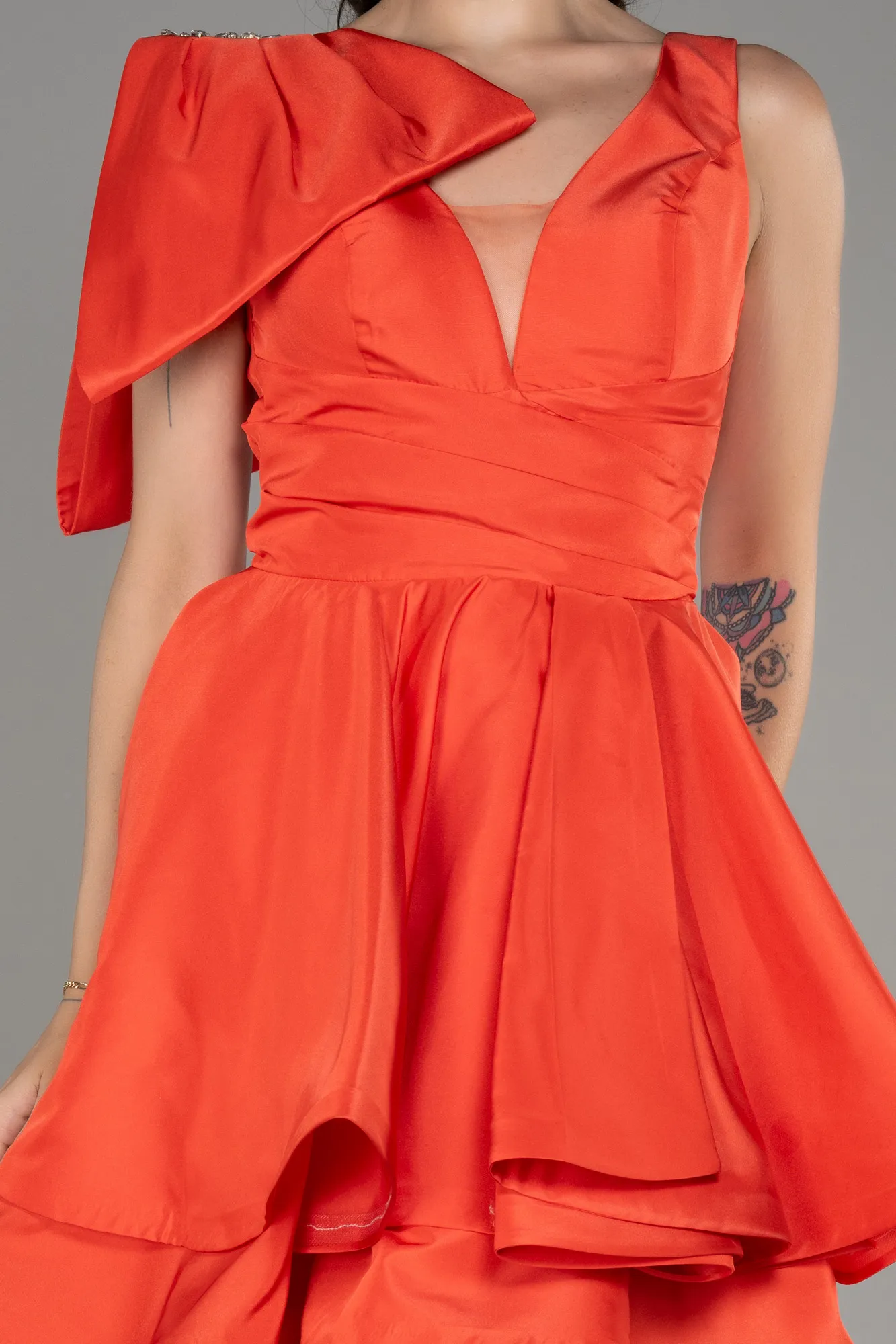 Orange-Short Cocktail Dress ABK2085