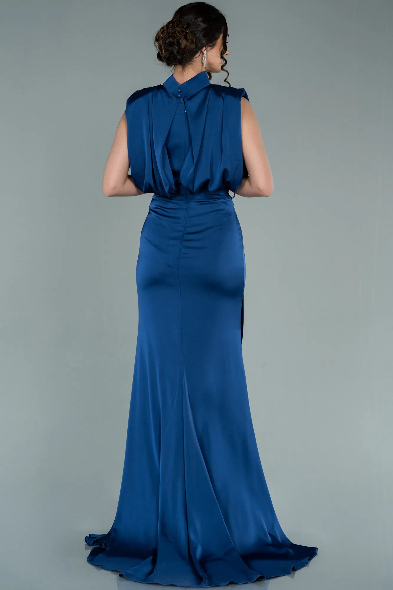 Parlement Blue-Long Satin Evening Dress ABU2133