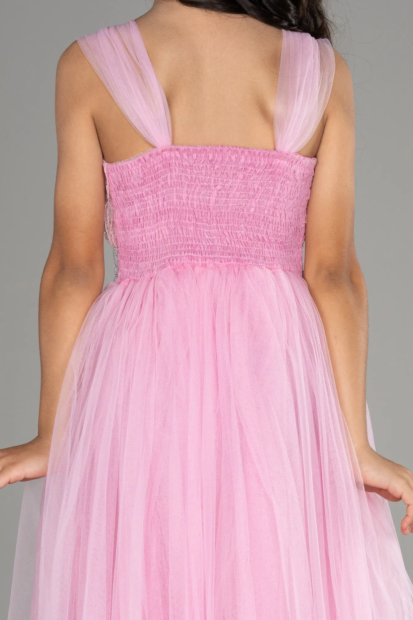 Pink-Long Girl Dress ABU3566