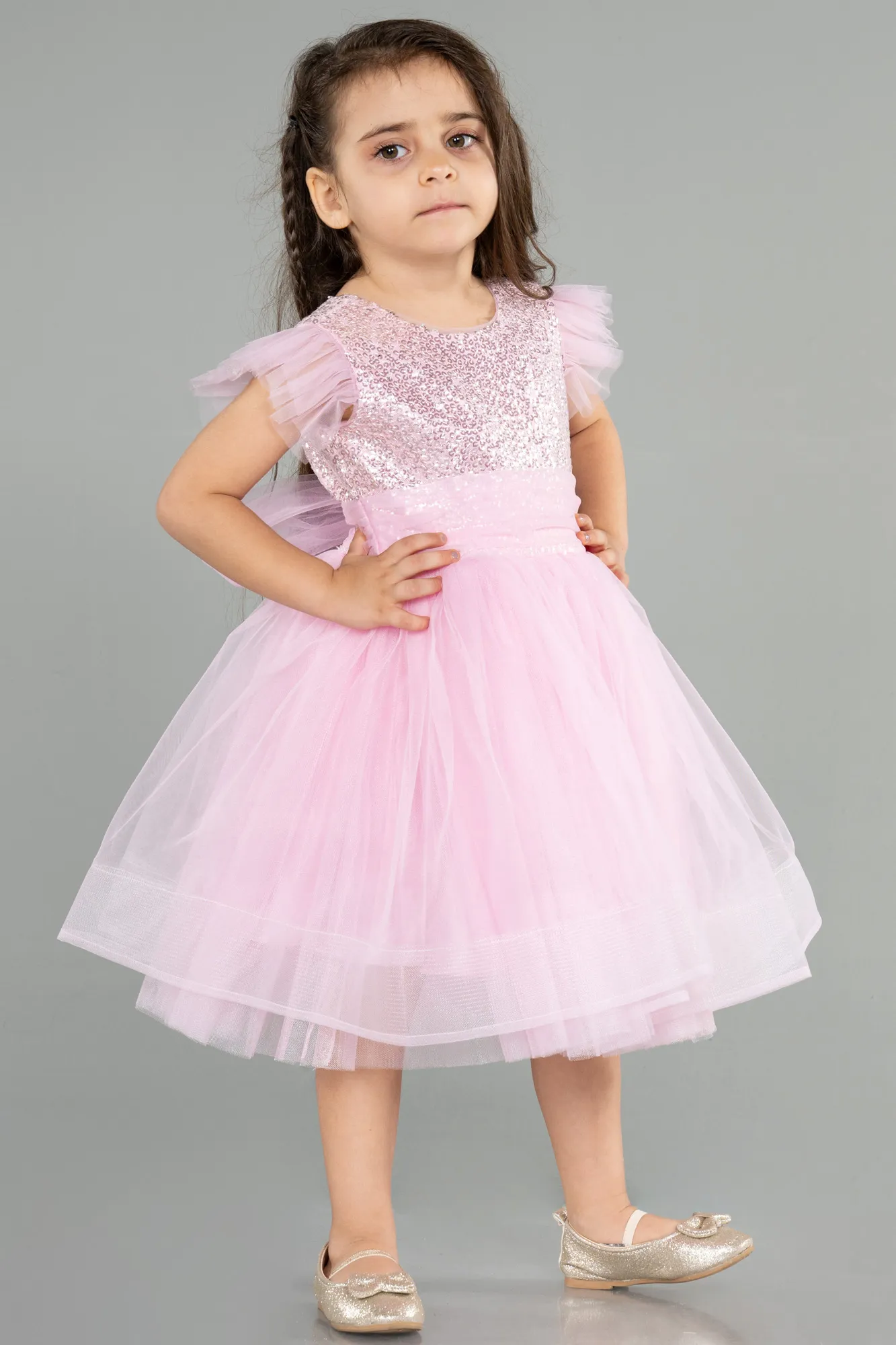 Pink-Short Girl Dress ABK1437