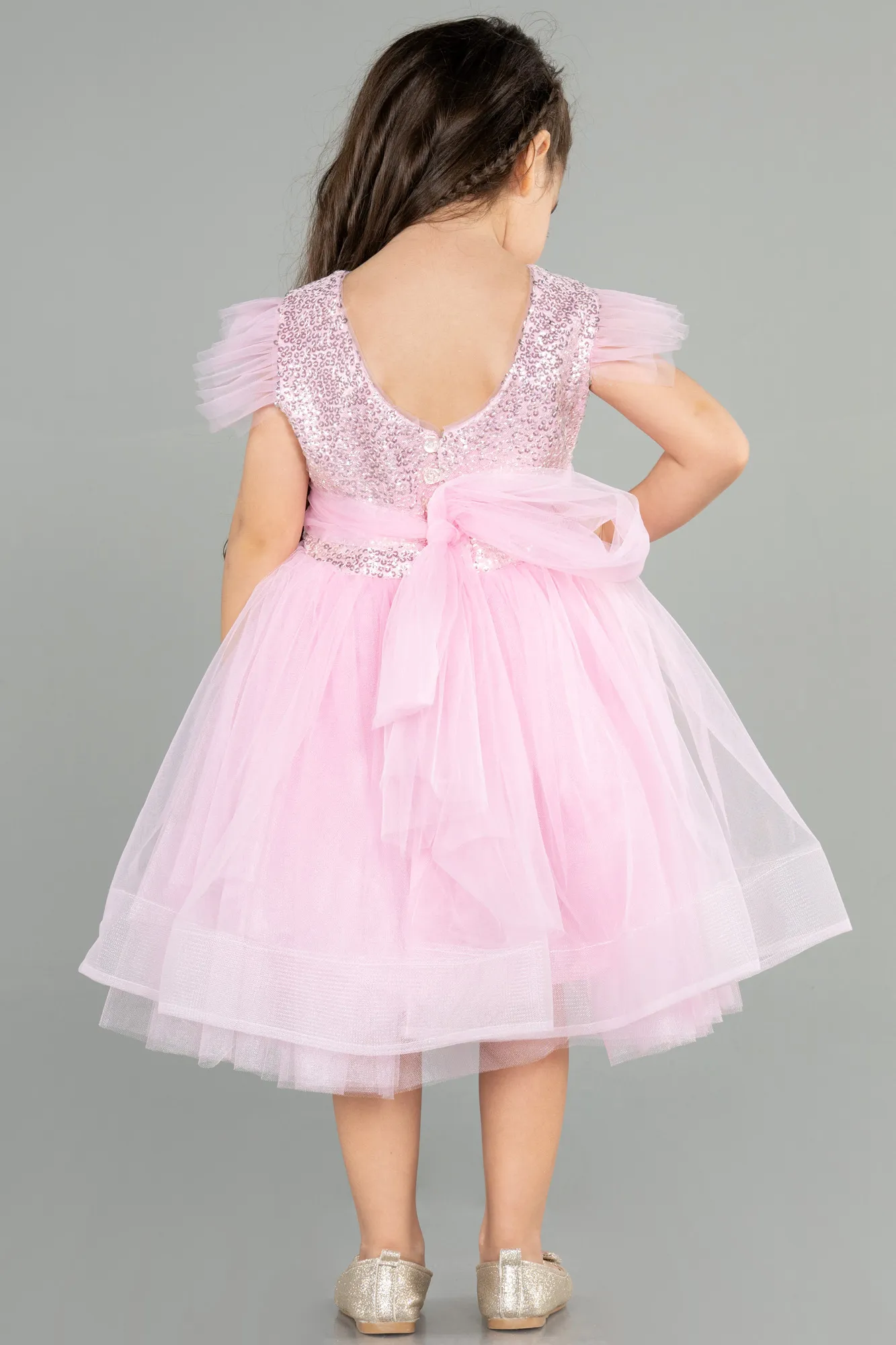 Pink-Short Girl Dress ABK1437