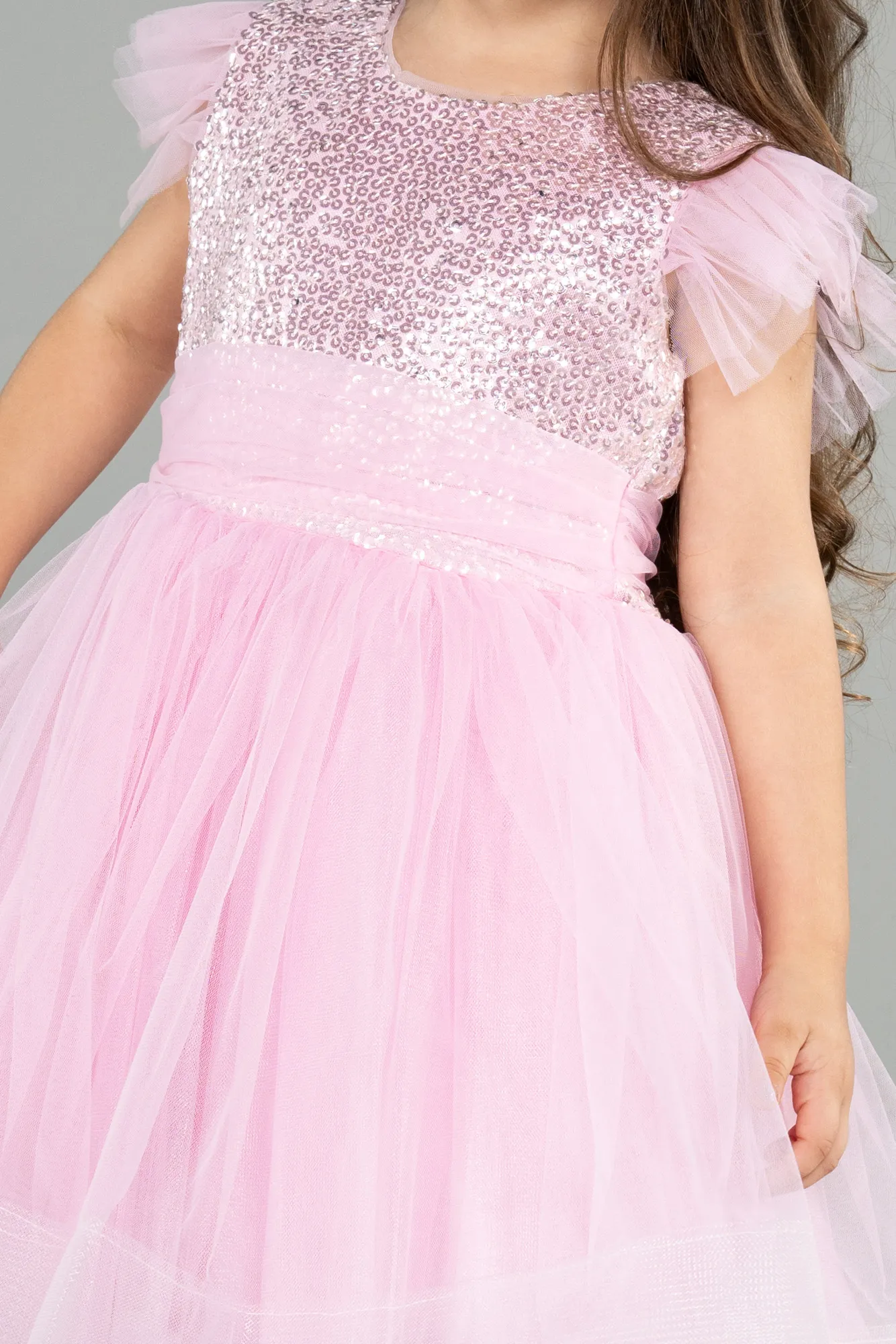 Pink-Short Girl Dress ABK1437