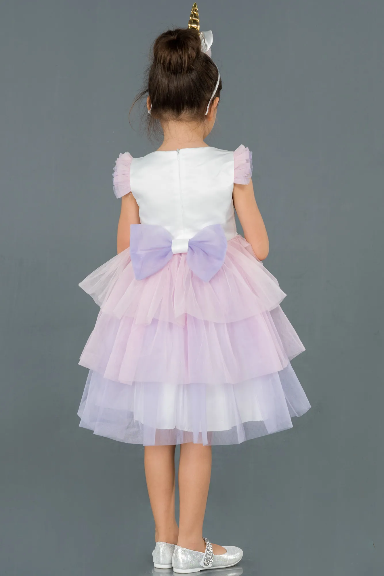 Pink-Short Girl Dress ABK792