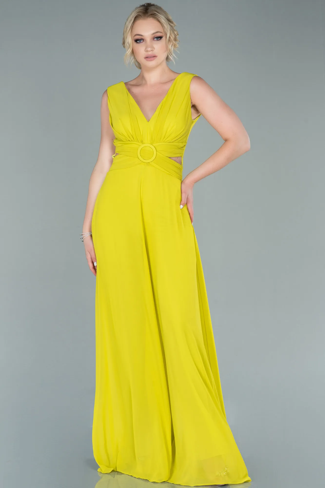 Pistachio Green-Chiffon Invitation Dress ABT075