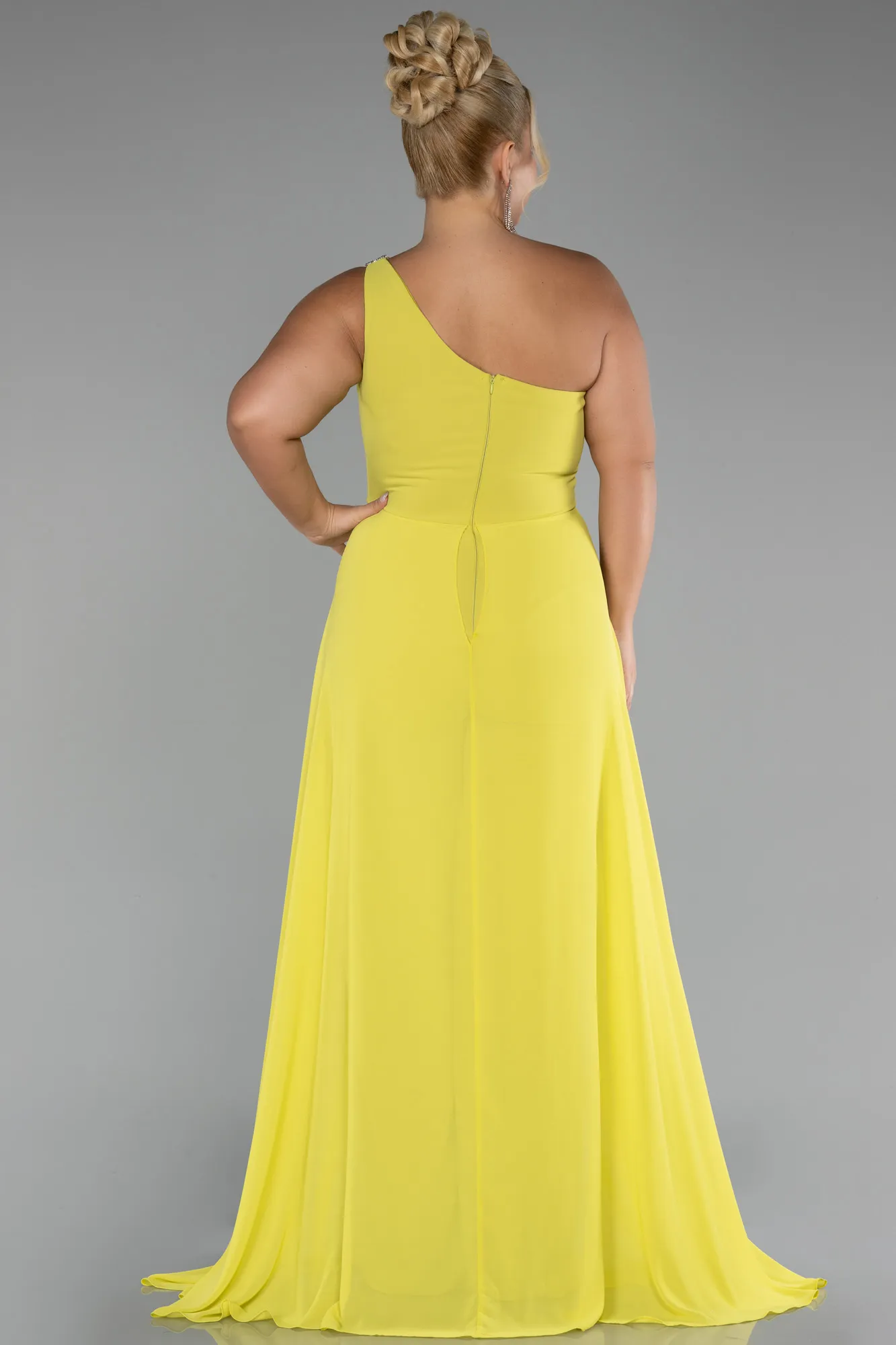 Pistachio Green-Chiffon Plus Size Evening Dress Jumpsuit ABT119