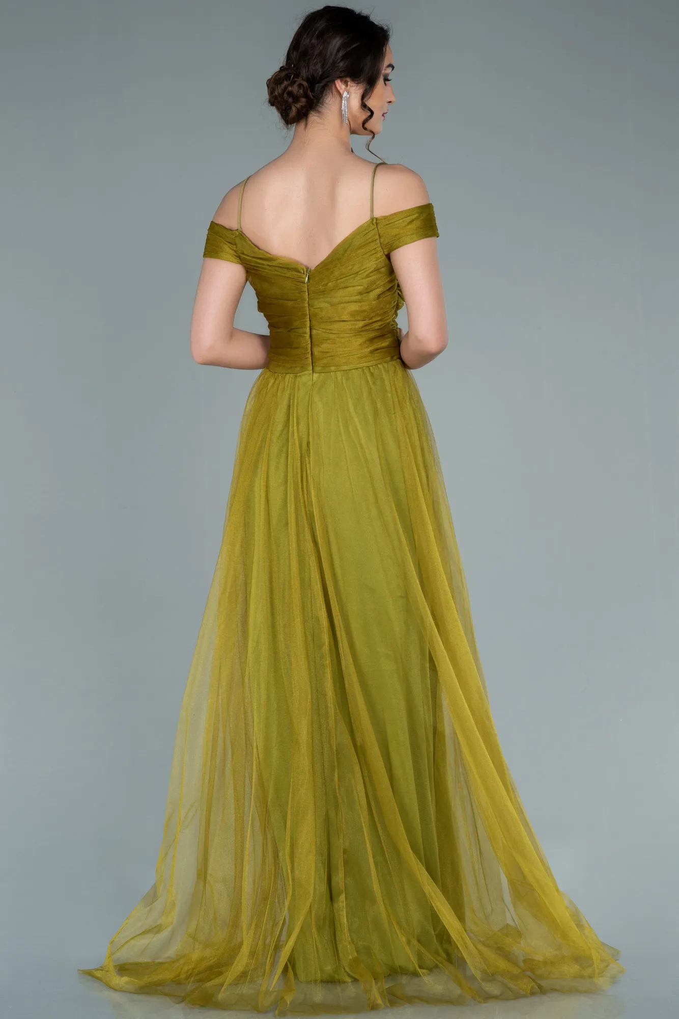 Pistachio Green-Long Evening Dress ABU2336