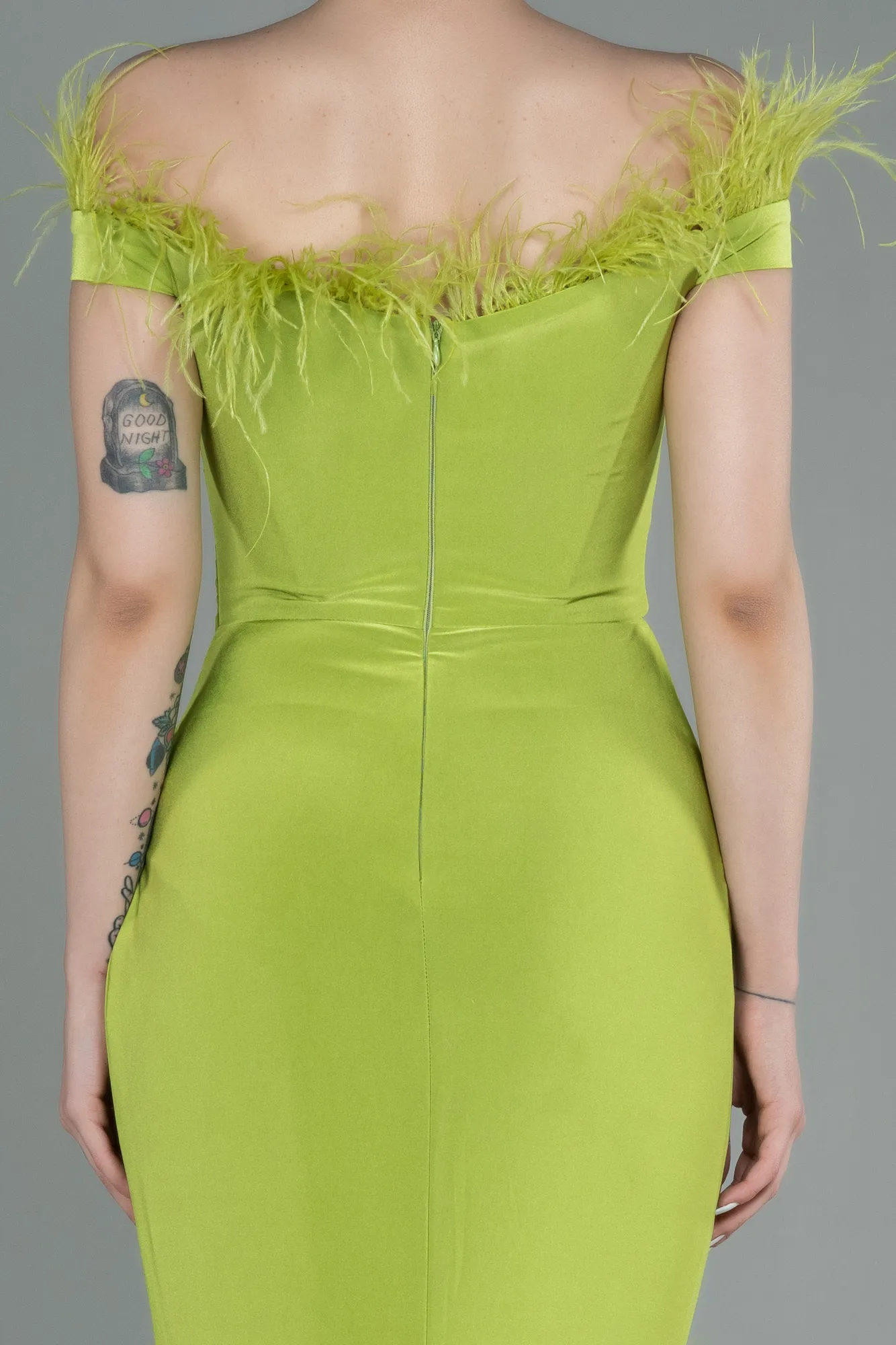 Pistachio Green-Long Evening Dress ABU2906