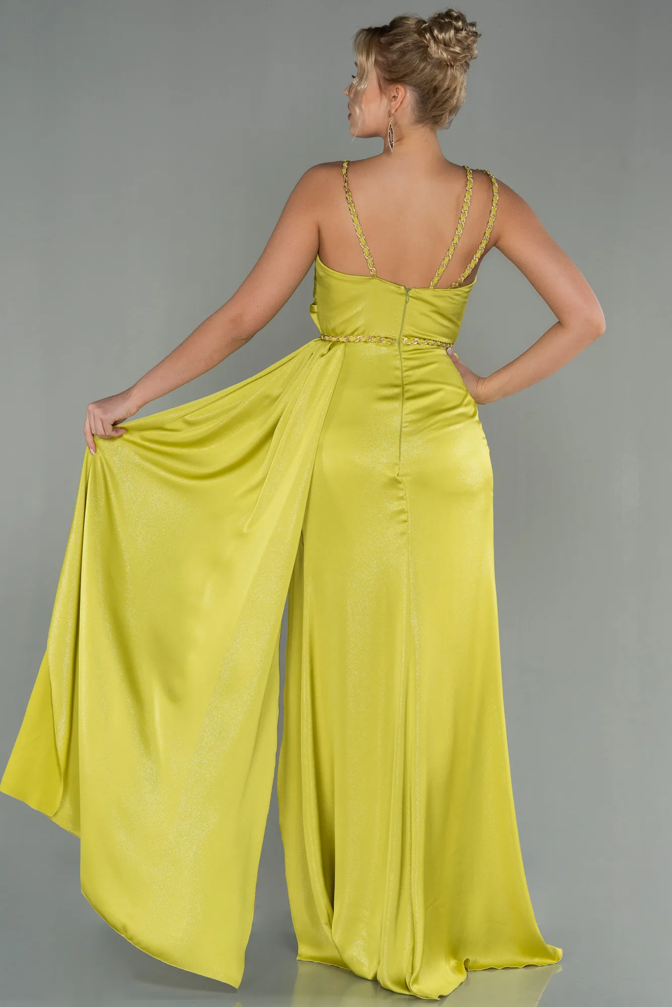 Pistachio Green-Long Evening Dress ABU2967
