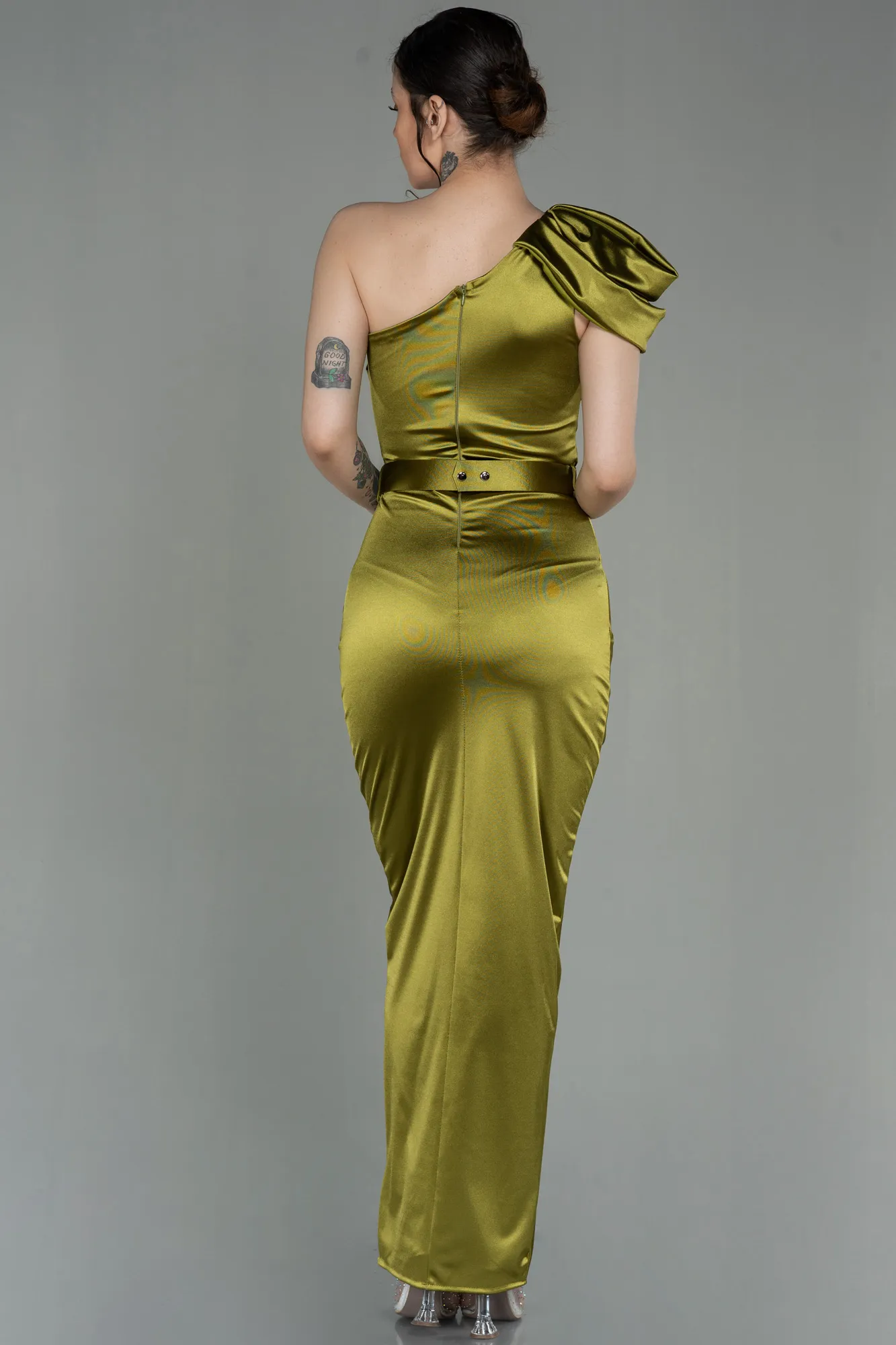 Pistachio Green-Long Evening Dress ABU2982