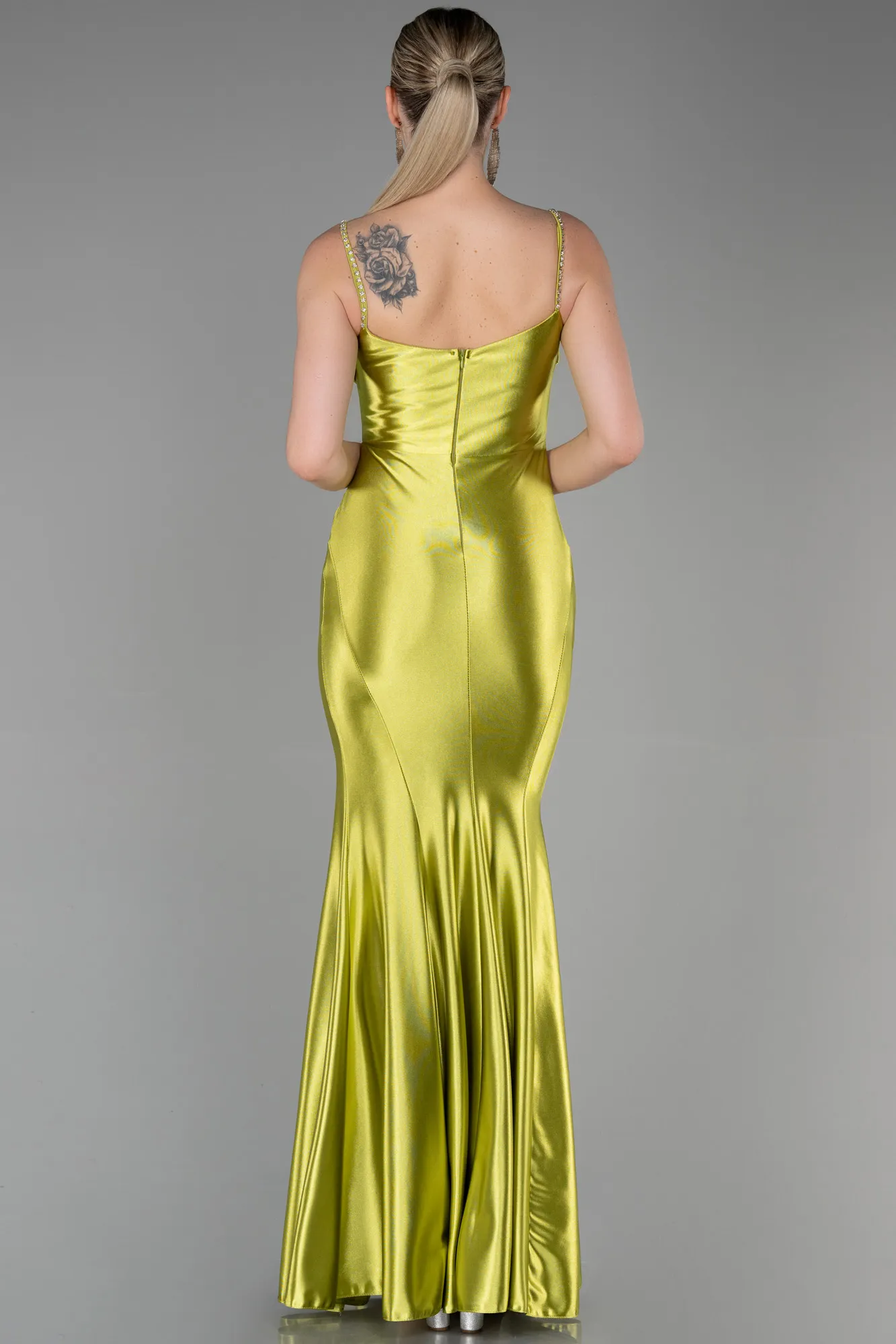 Pistachio Green-Long Evening Dress ABU3334