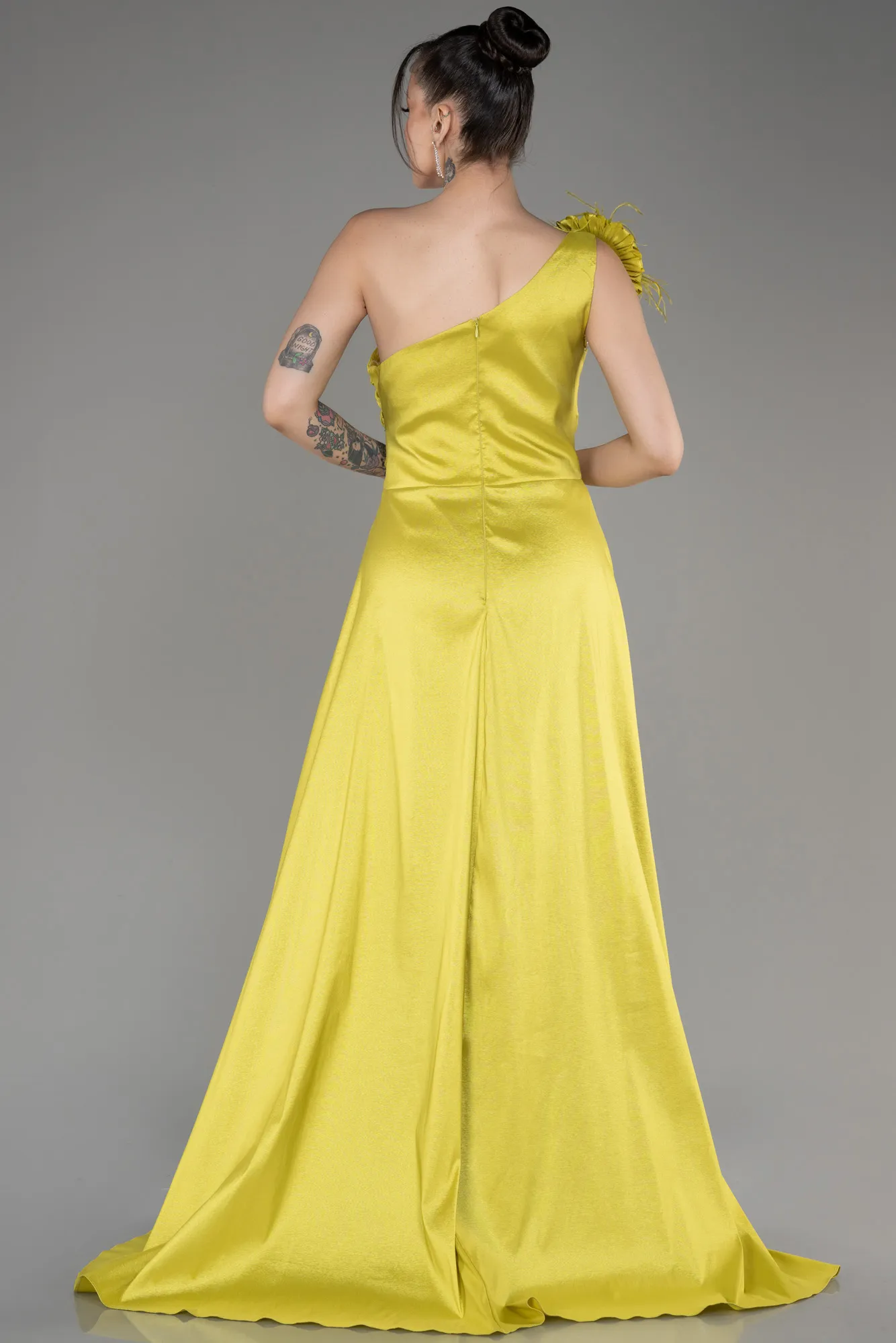 Pistachio Green-Long Evening Dress ABU3772