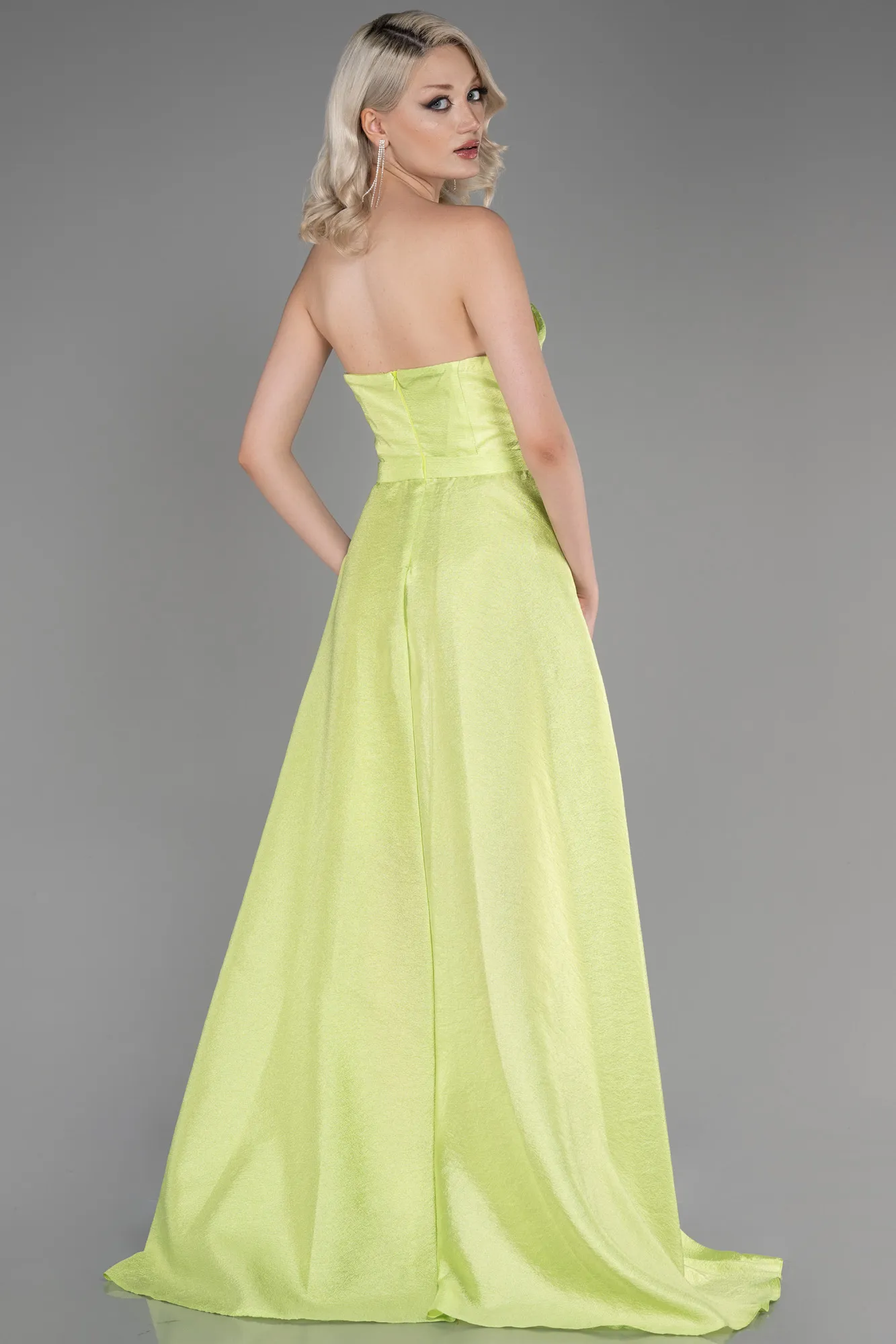 Pistachio Green-Long Evening Dress ABU3800