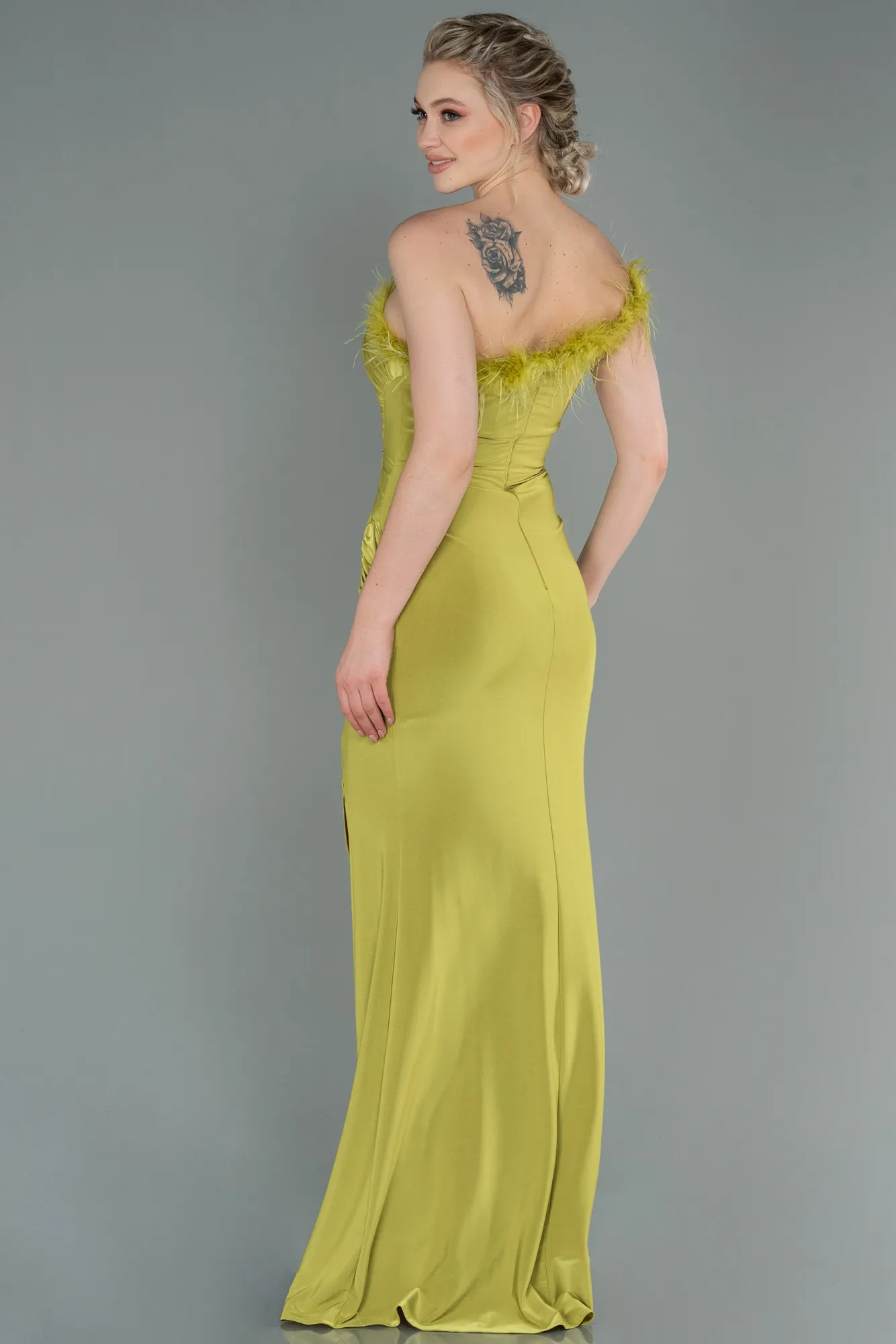 Pistachio Green-Long Mermaid Evening Dress ABU3048