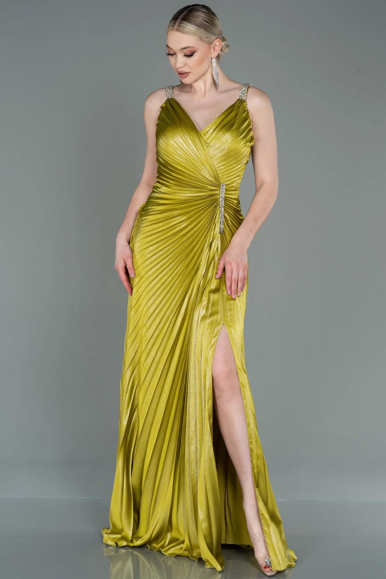 Pistachio Green-Long Mermaid Prom Dress ABU2909