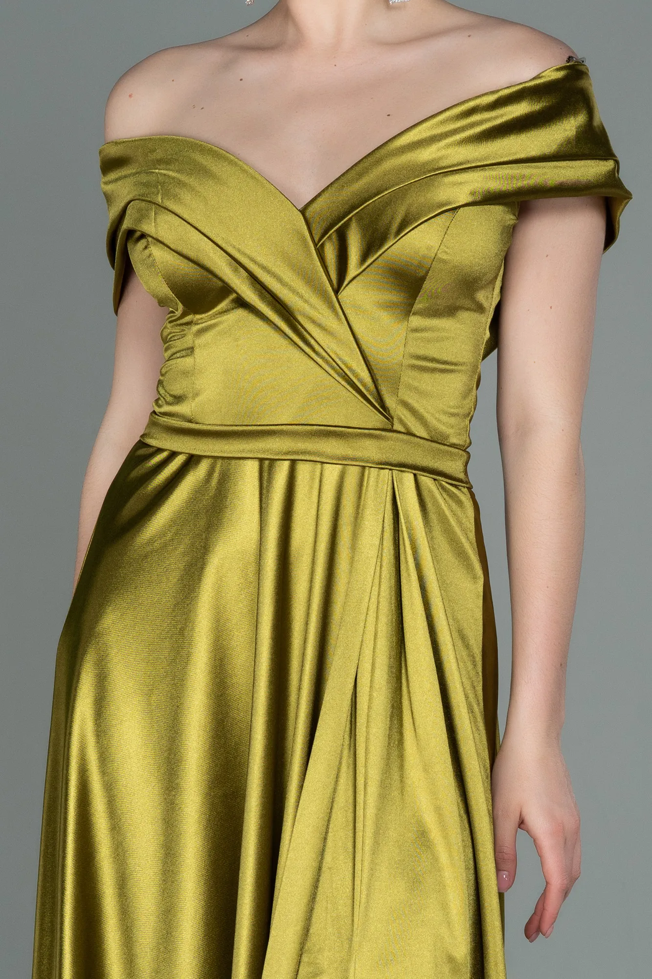 Pistachio Green-Long Prom Gown ABU3157