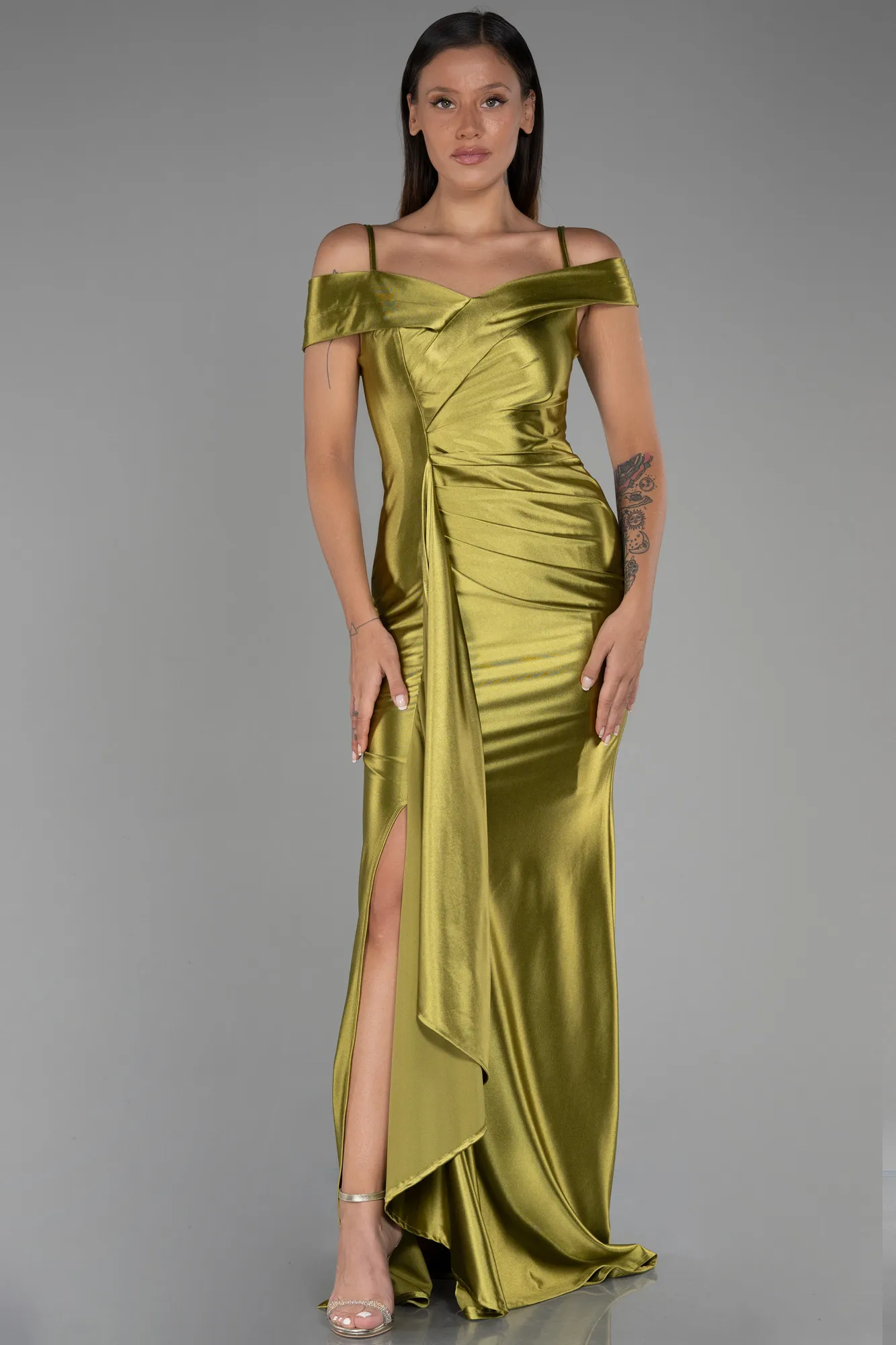 Pistachio Green-Long Prom Gown ABU3240