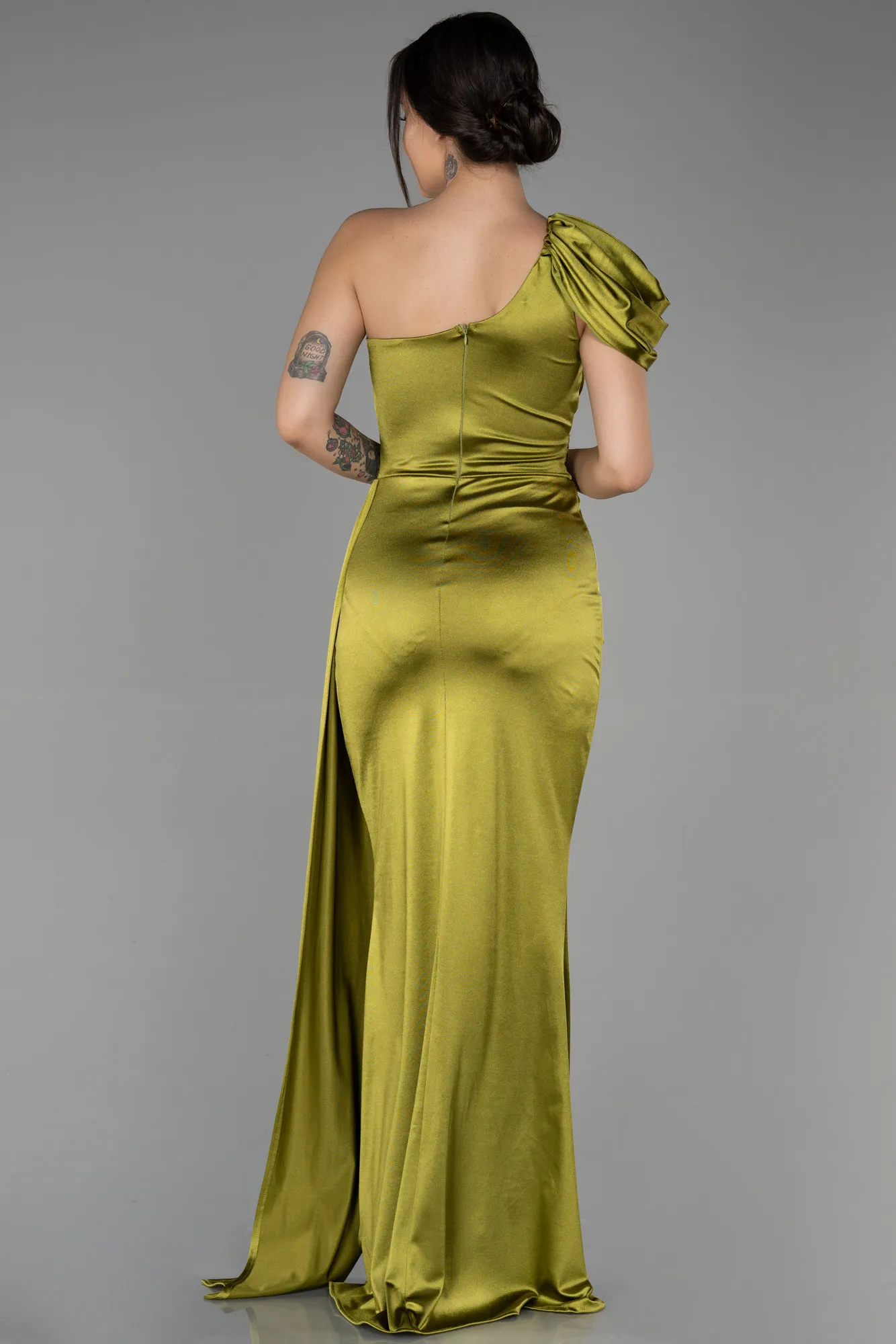 Pistachio Green-Long Prom Gown ABU3325