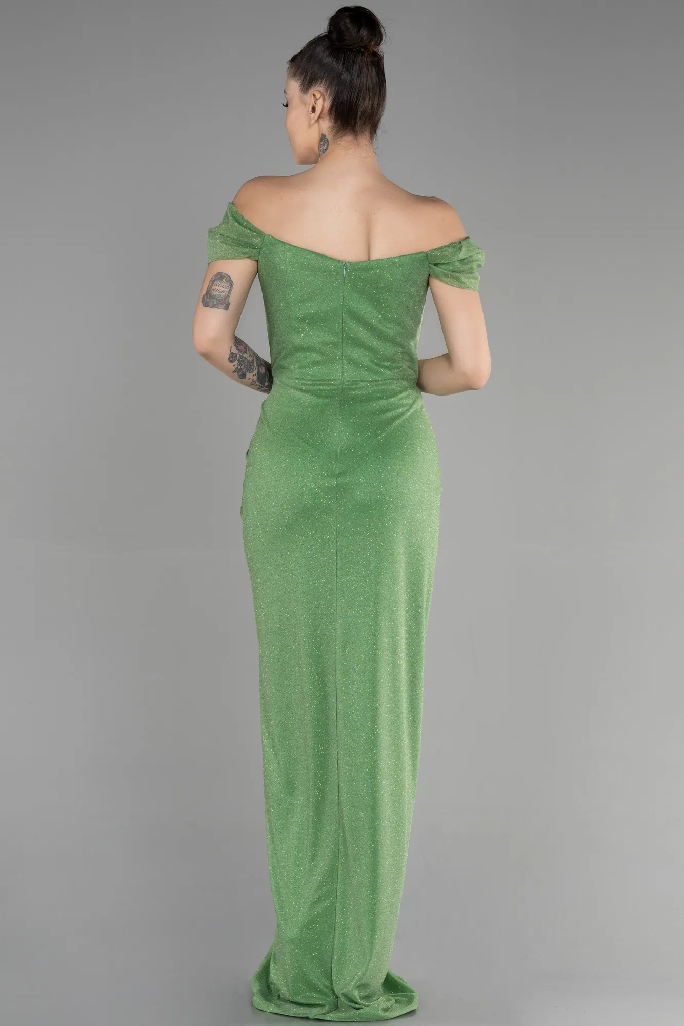 Pistachio Green-Long Prom Gown ABU3473