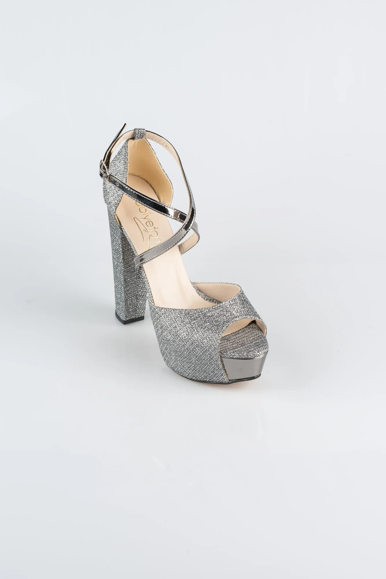 Platinum-Silvery Evening Shoe ABS1098