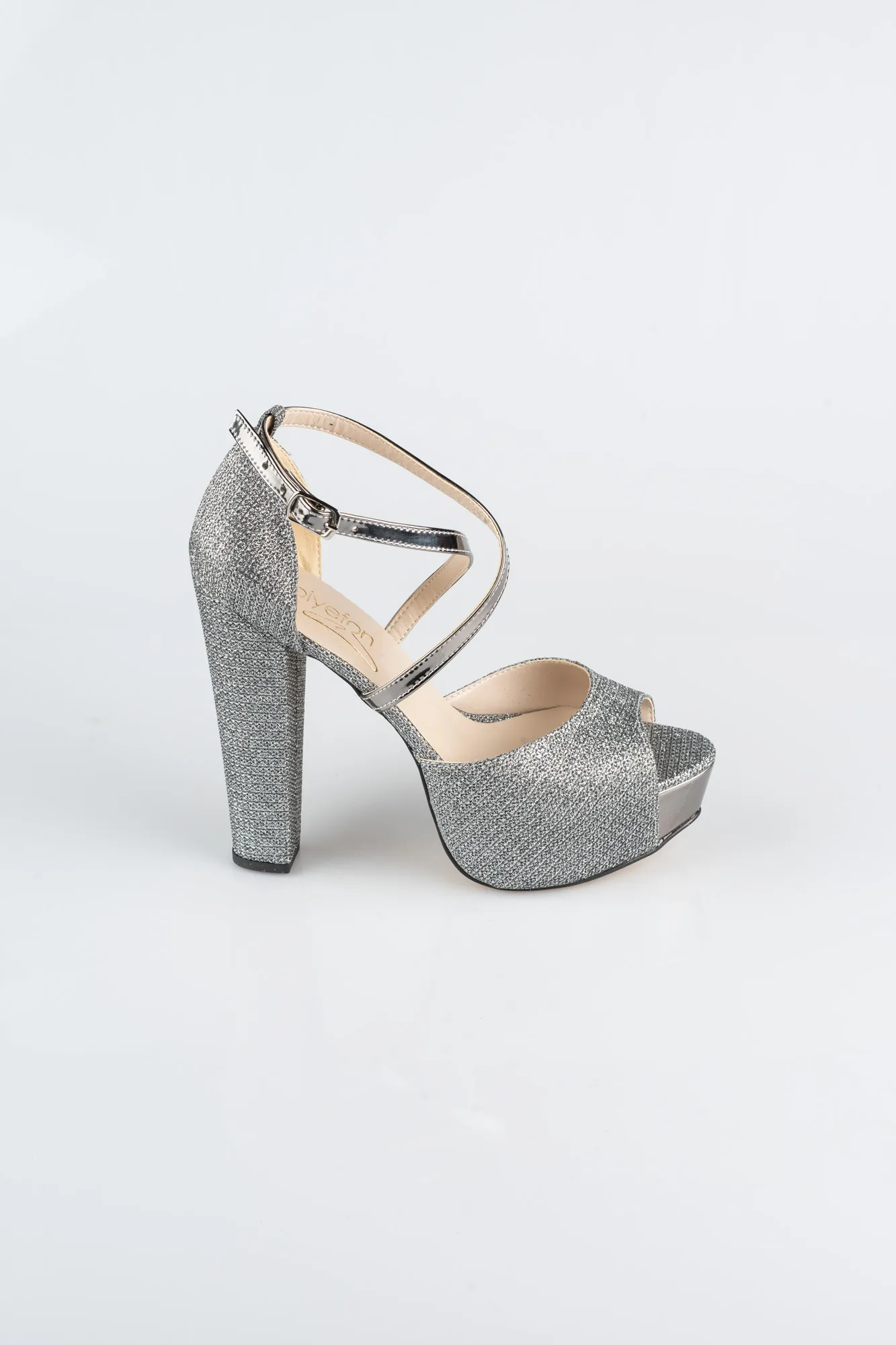 Platinum-Silvery Evening Shoe ABS1098