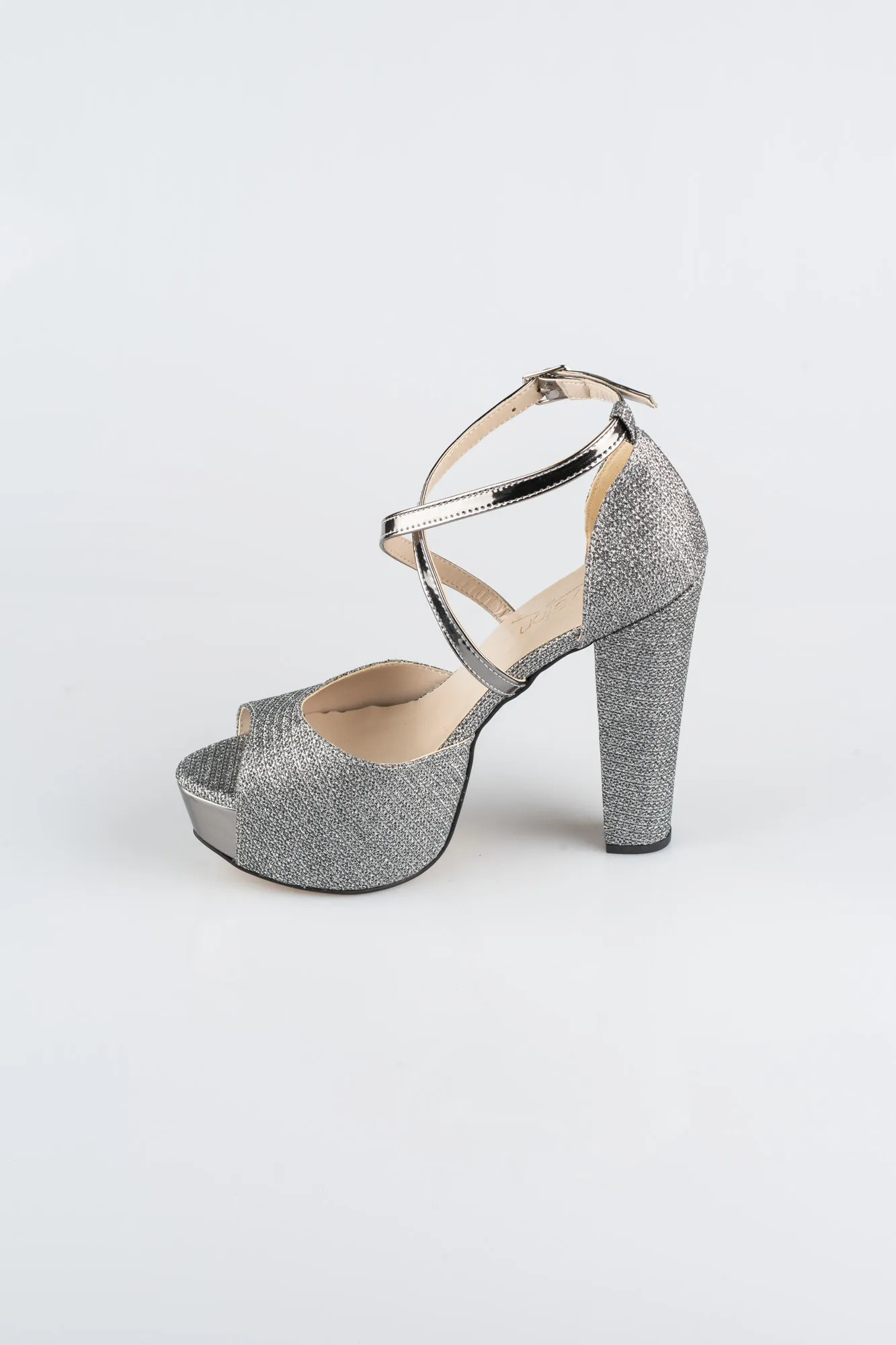 Platinum-Silvery Evening Shoe ABS1098