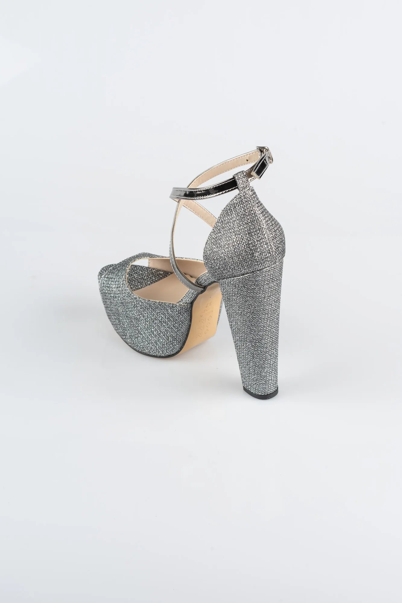 Platinum-Silvery Evening Shoe ABS1098