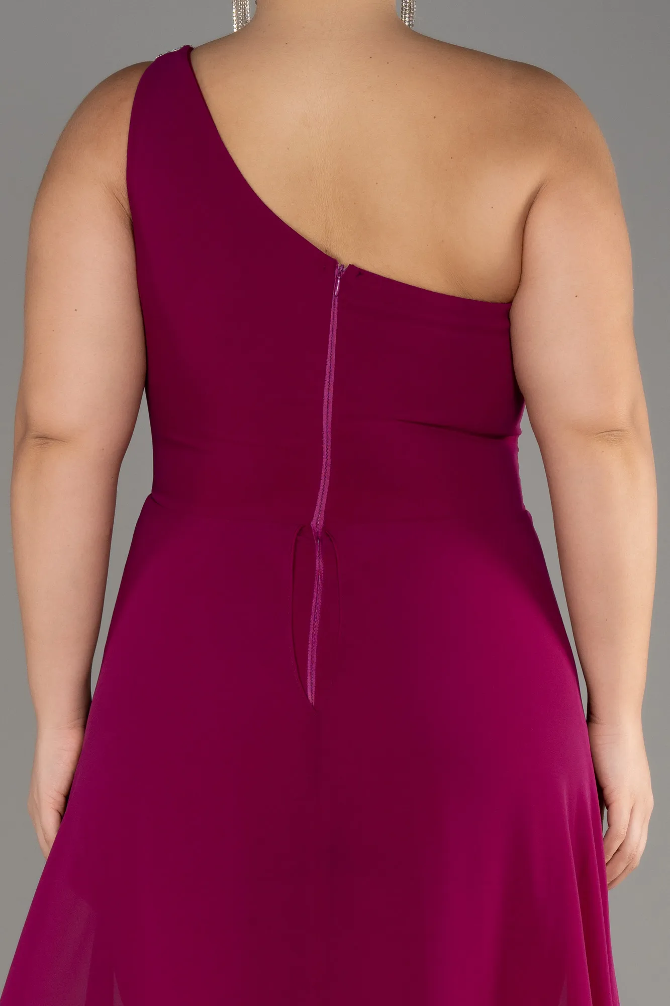 Plum-Chiffon Plus Size Evening Dress Jumpsuit ABT119