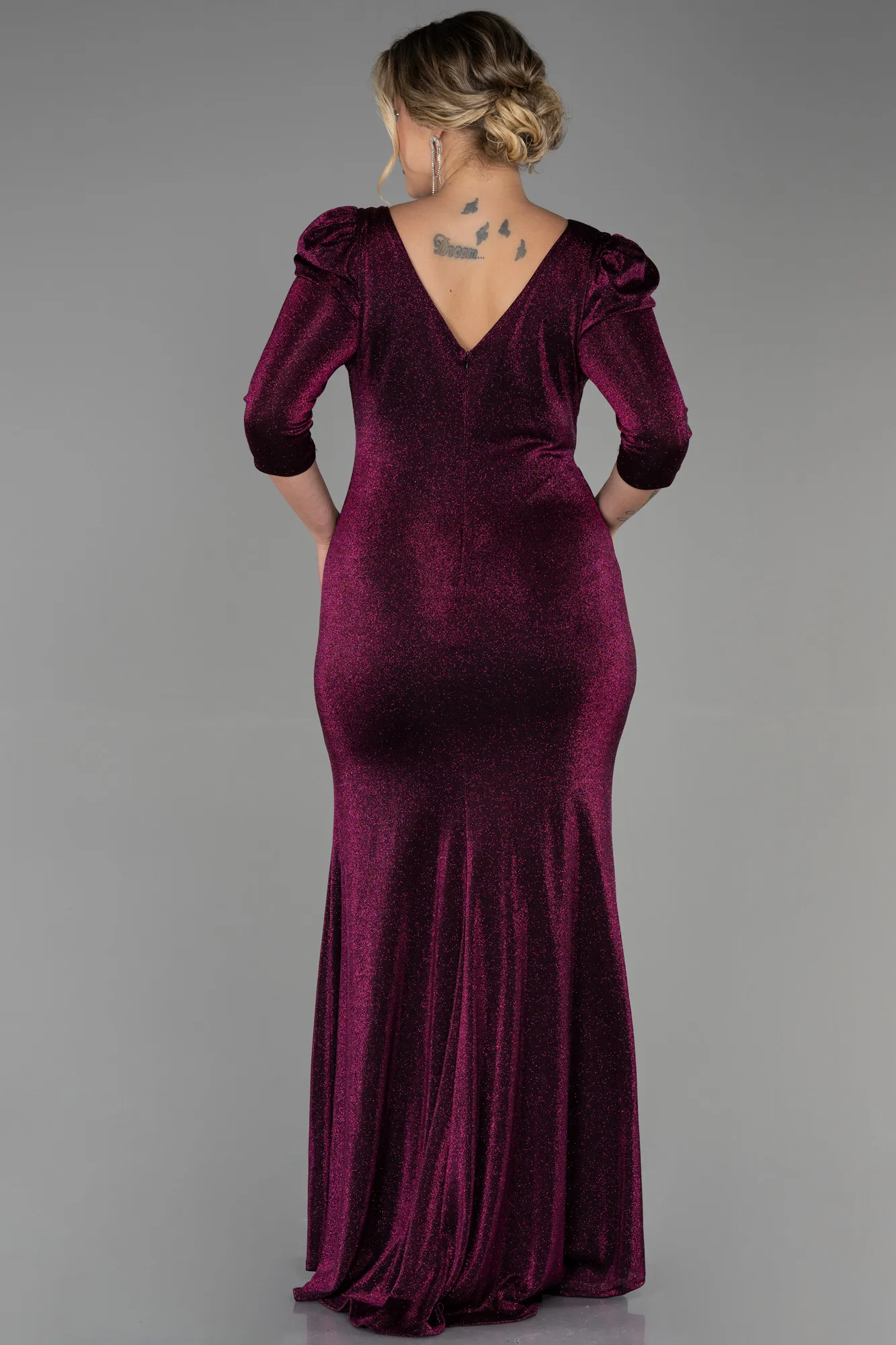 Plum-Long Evening Dress ABU2802