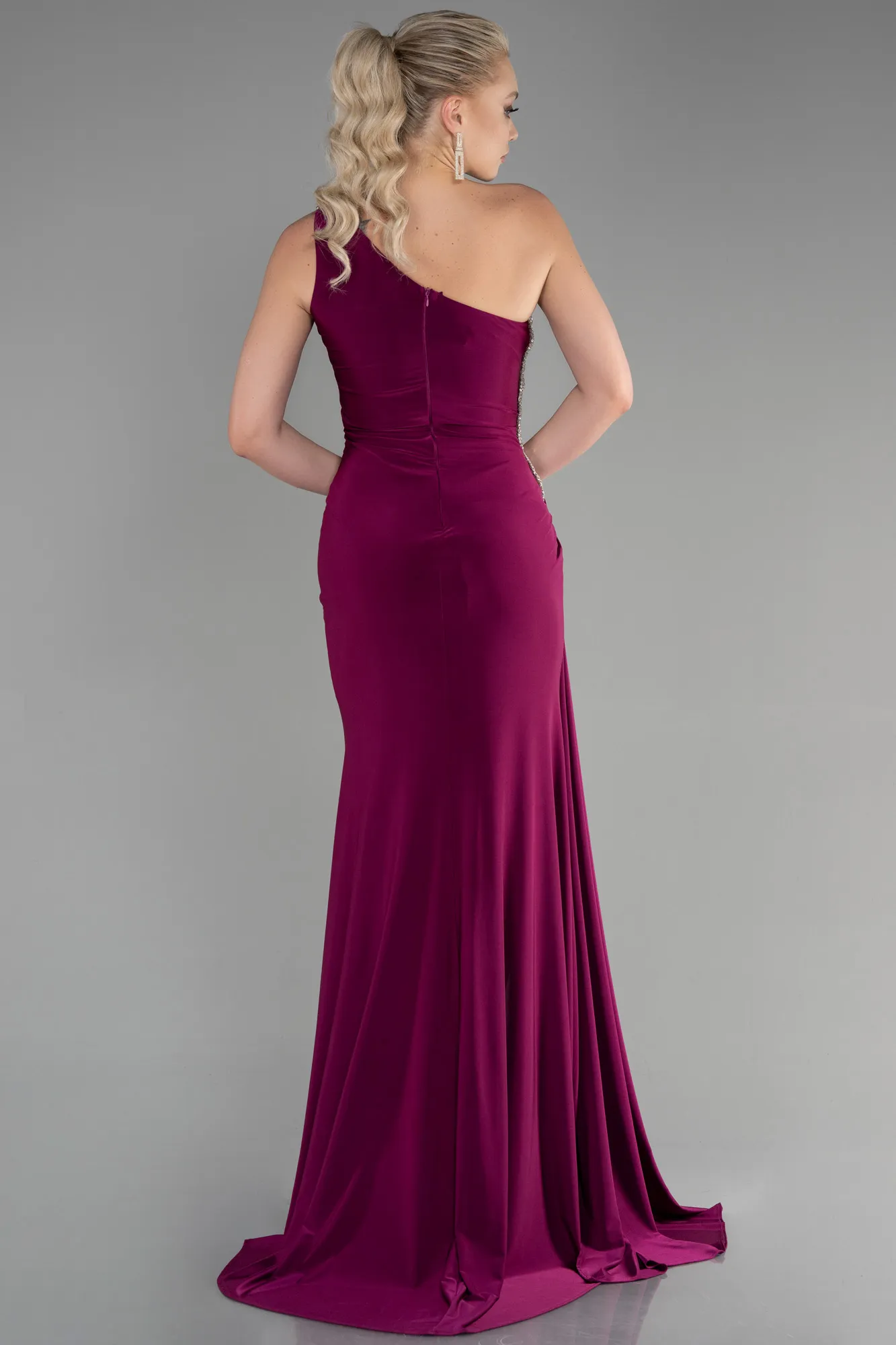 Plum-Long Evening Dress ABU2964