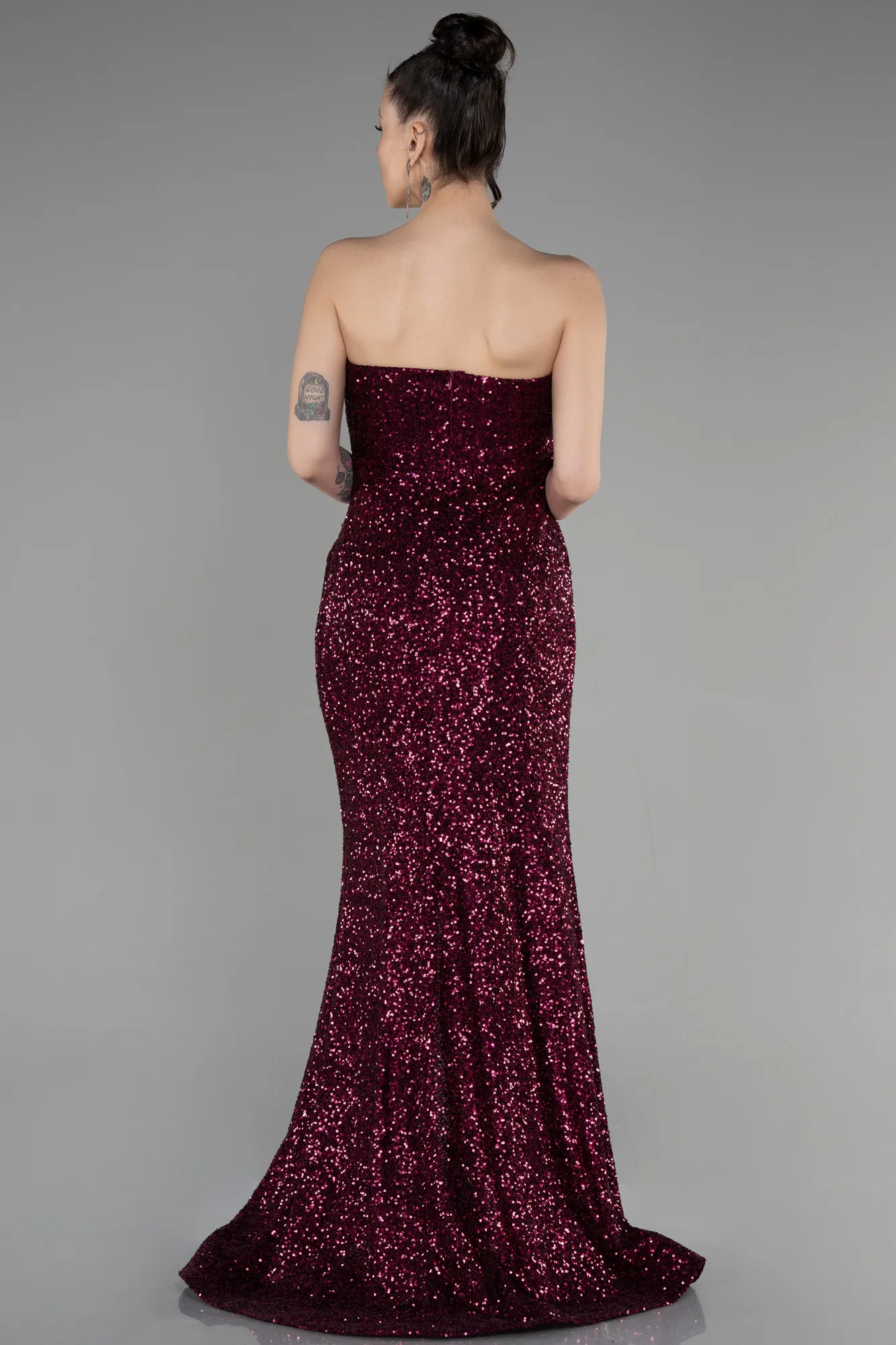 Plum-Long Evening Dress ABU3551