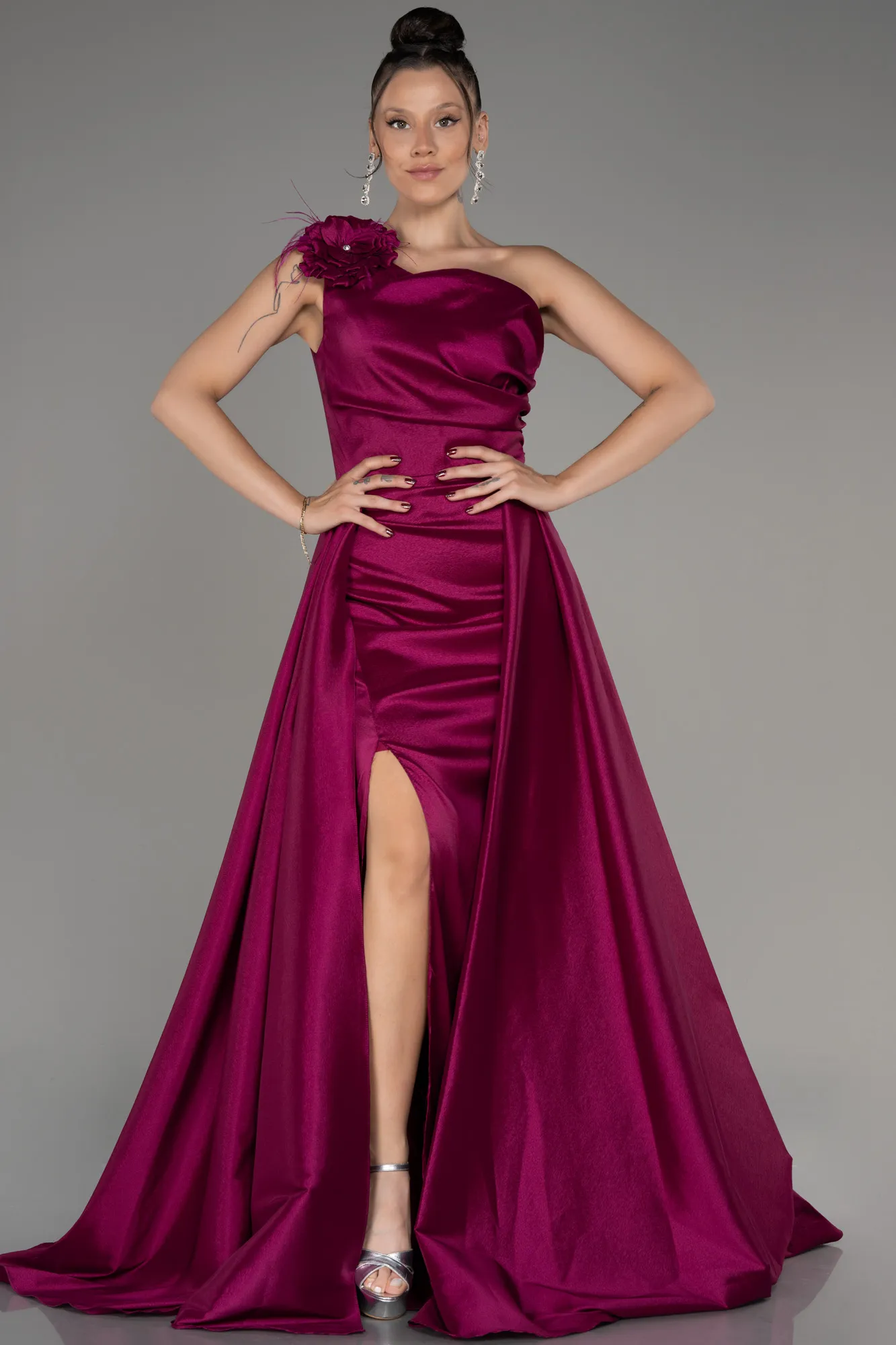 Plum-Long Evening Dress ABU3772