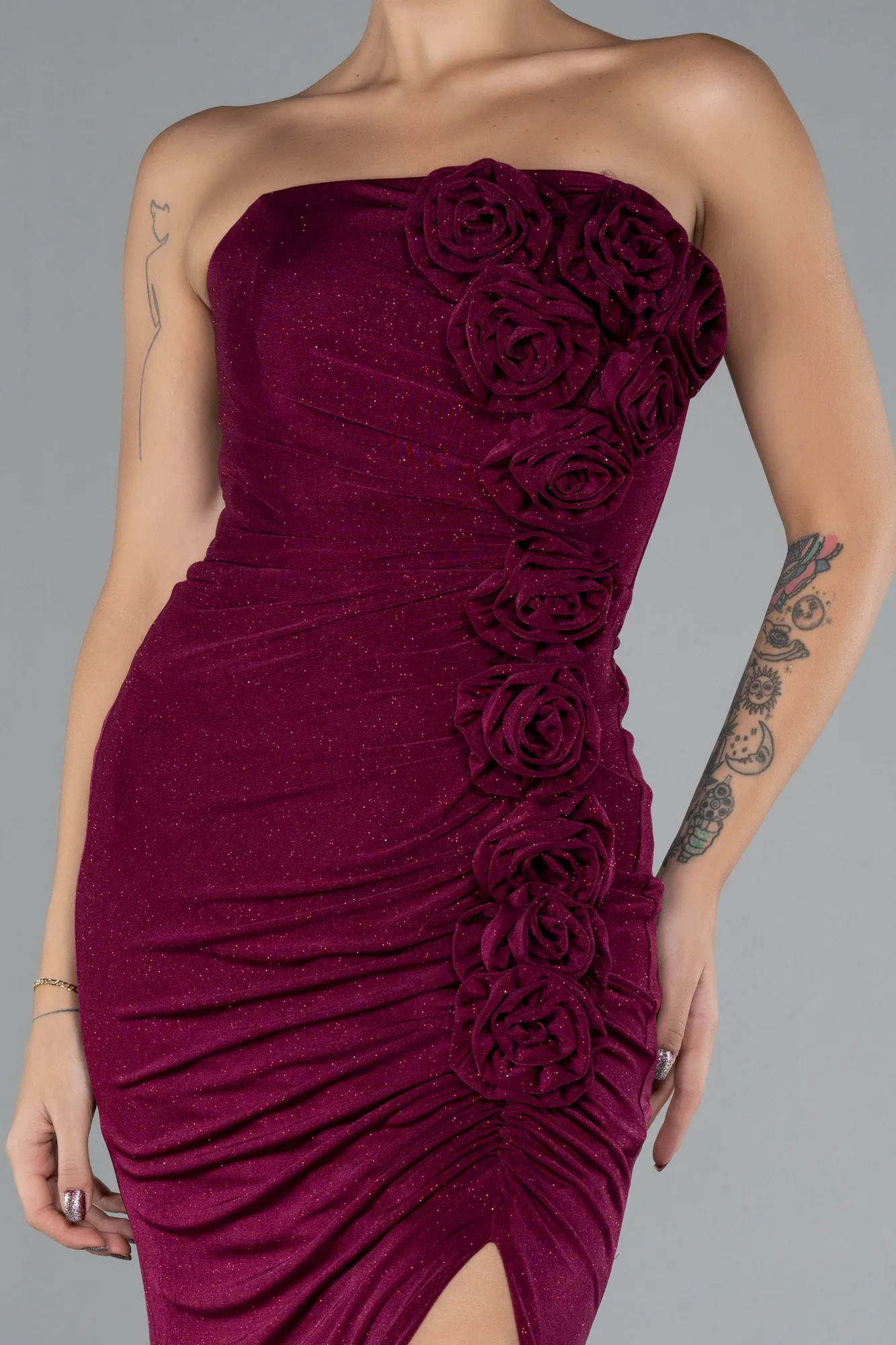 Plum-Long Evening Dress ABU4225