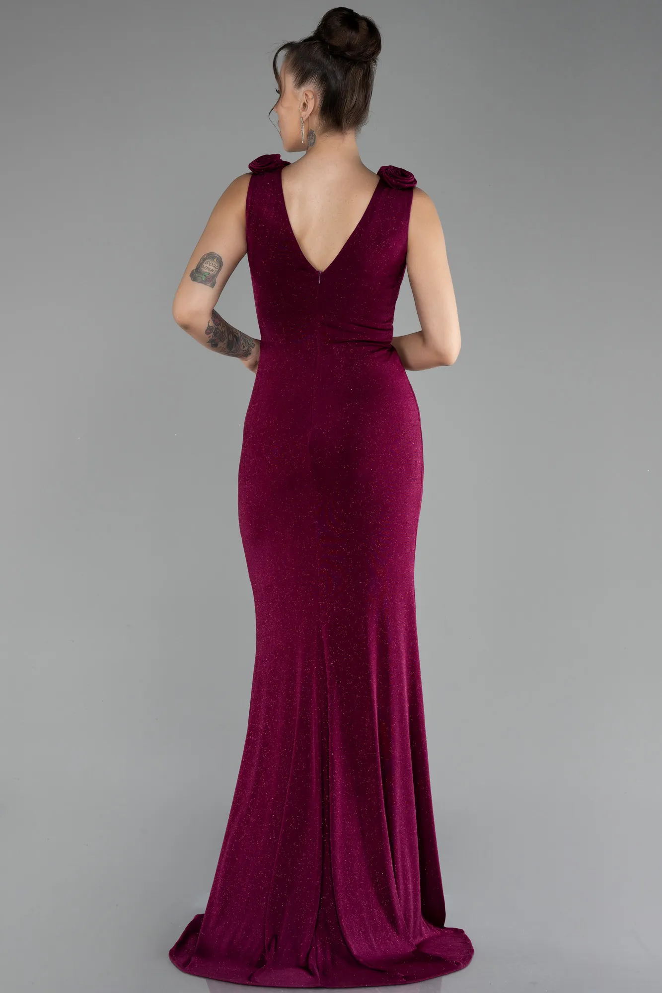 Plum-Long Evening Dress ABU4226