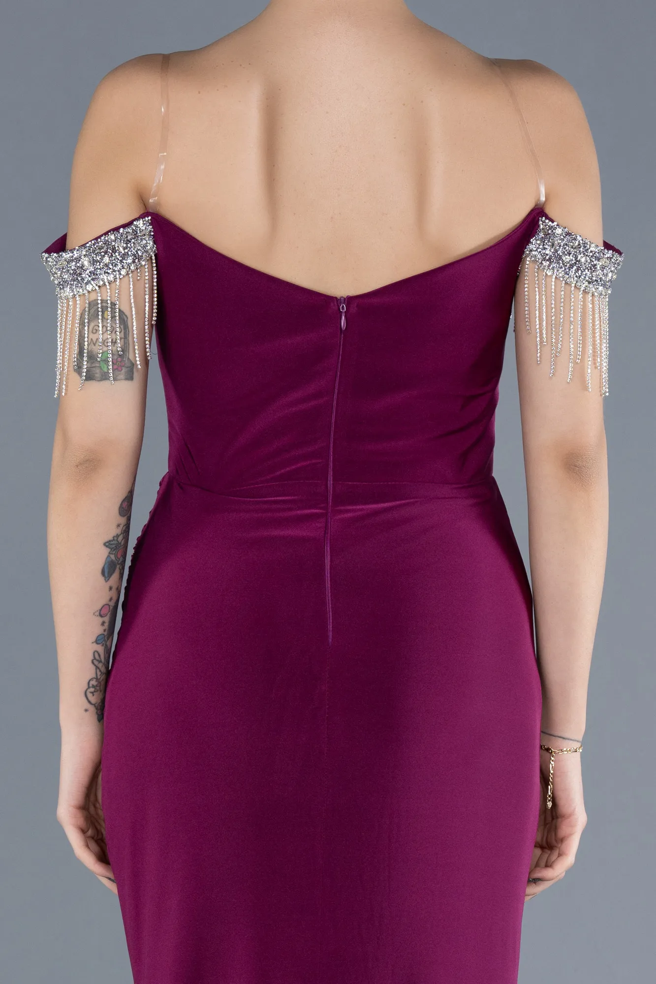 Plum-Long Evening Dress ABU4553