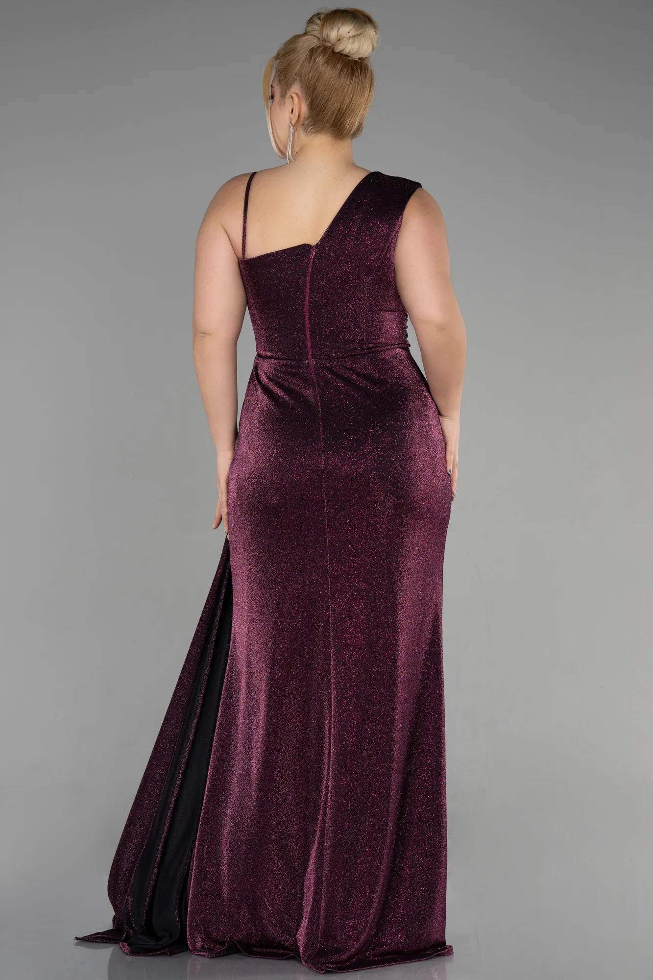 Plum-Long Formal Plus Size Dress ABU3639