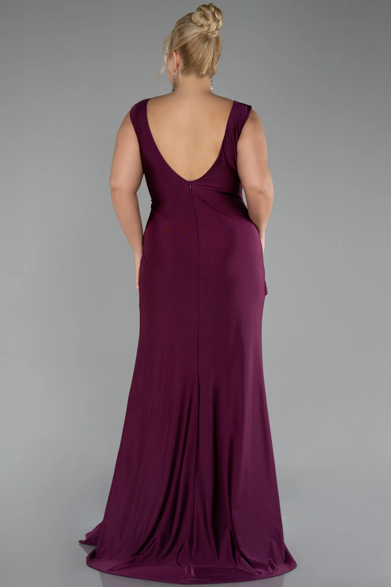 Plum-Long Formal Plus Size Dress ABU3737