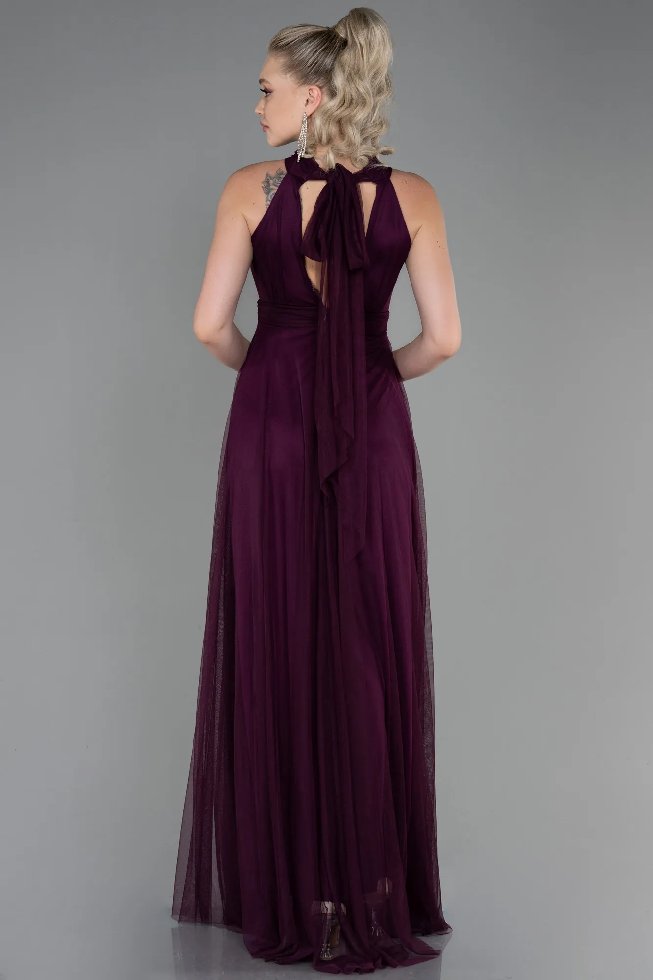 Plum-Long Prom Gown ABU3252