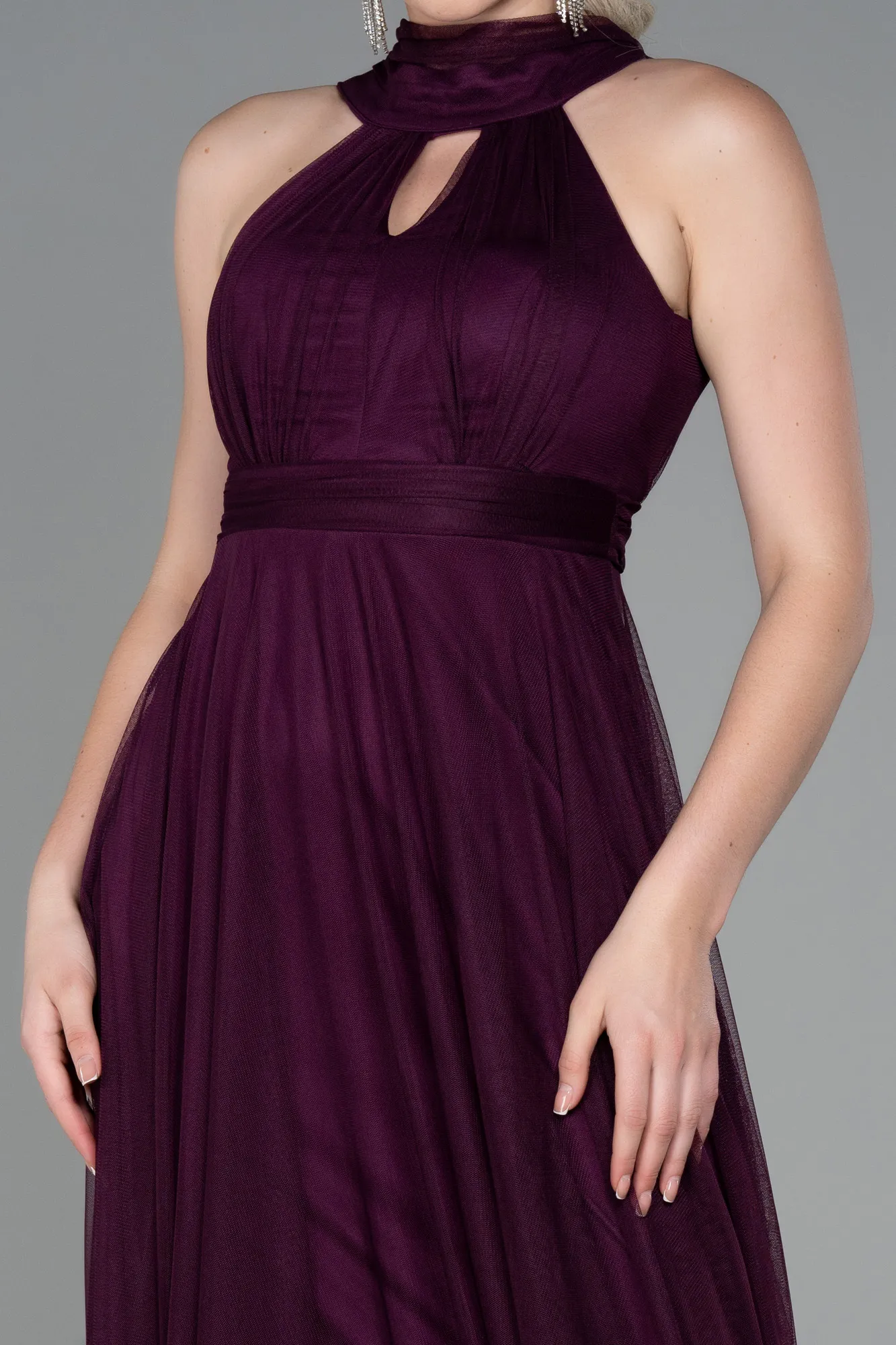 Plum-Long Prom Gown ABU3252