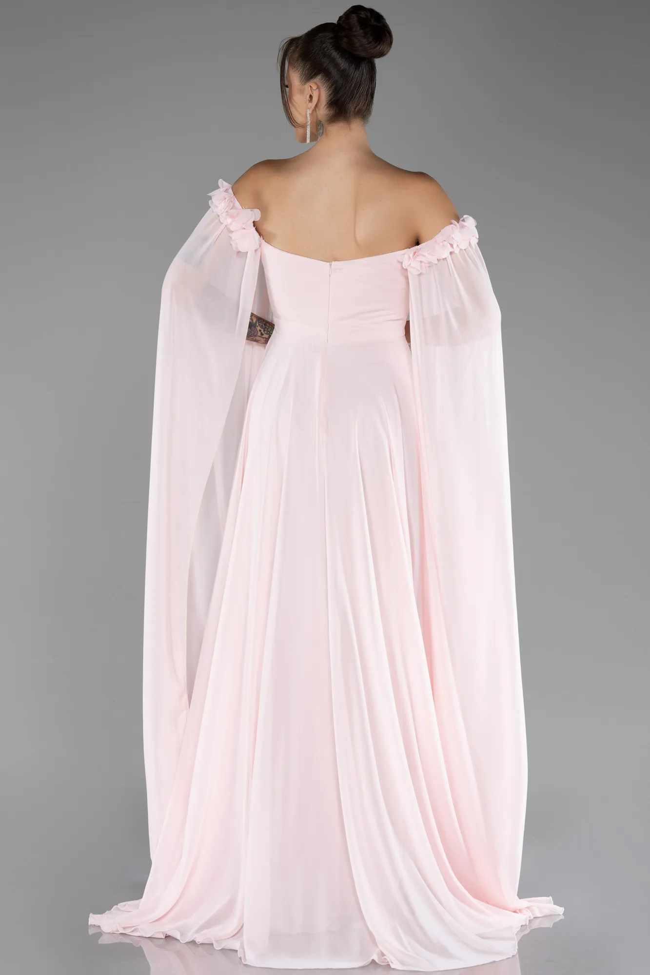 Powder Color-Long Chiffon Evening Dress ABU3462